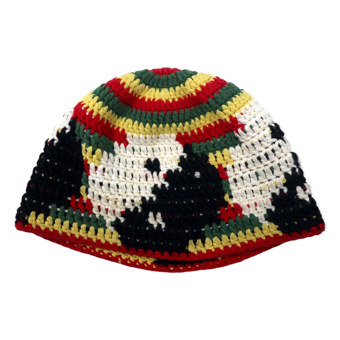YARN Crochet Knit Hat, Free, Multicolor, Cotton, Yinyang YSNB0001
