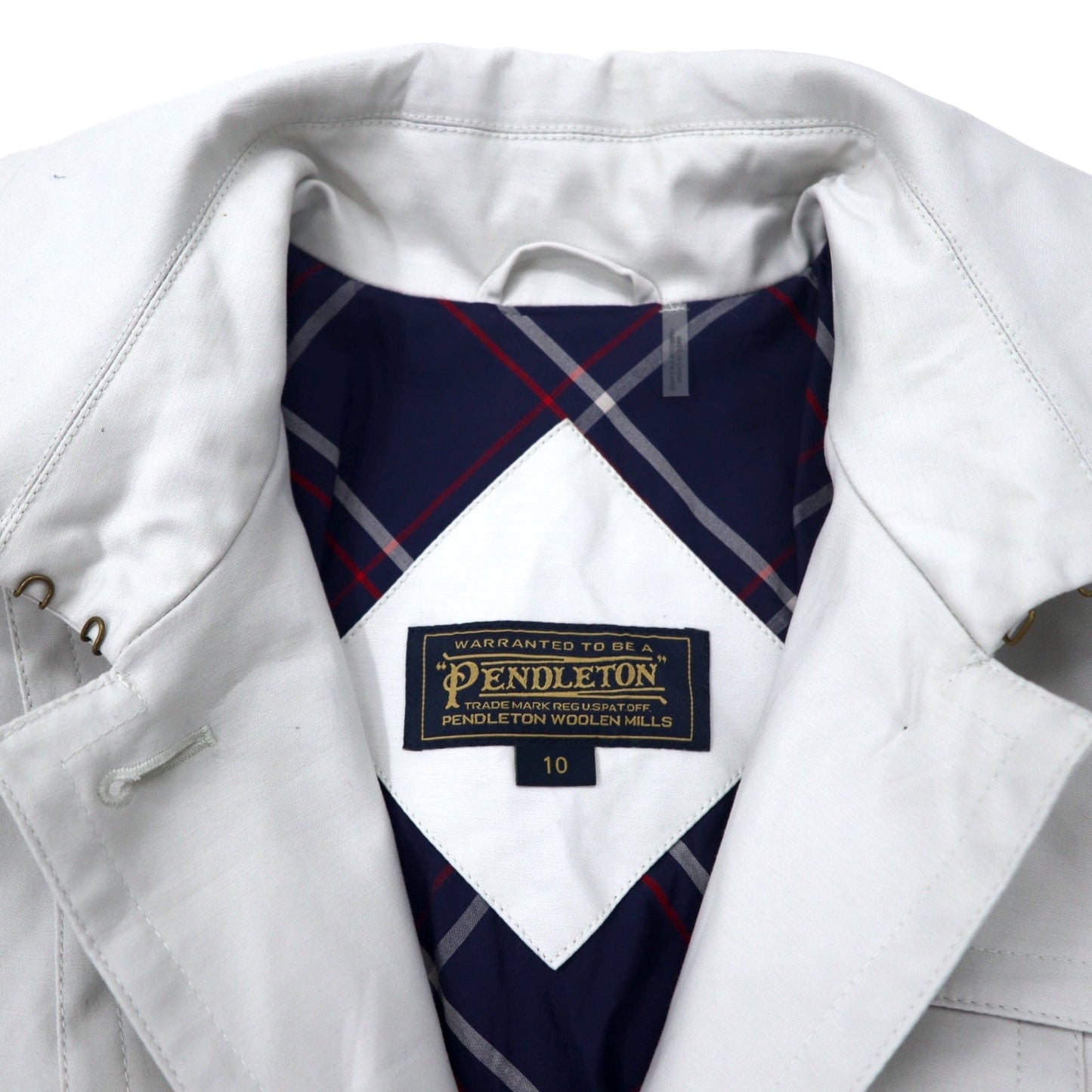 PENDLETON Trench Coat, Size 10, White Cotton, with Belt