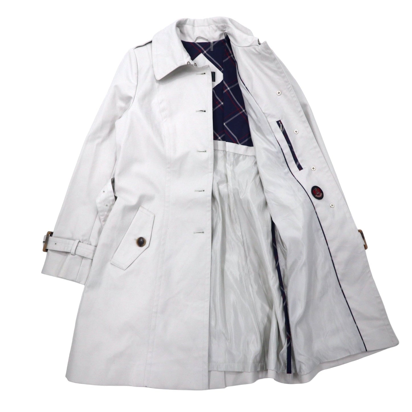 PENDLETON Trench Coat, Size 10, White Cotton, with Belt