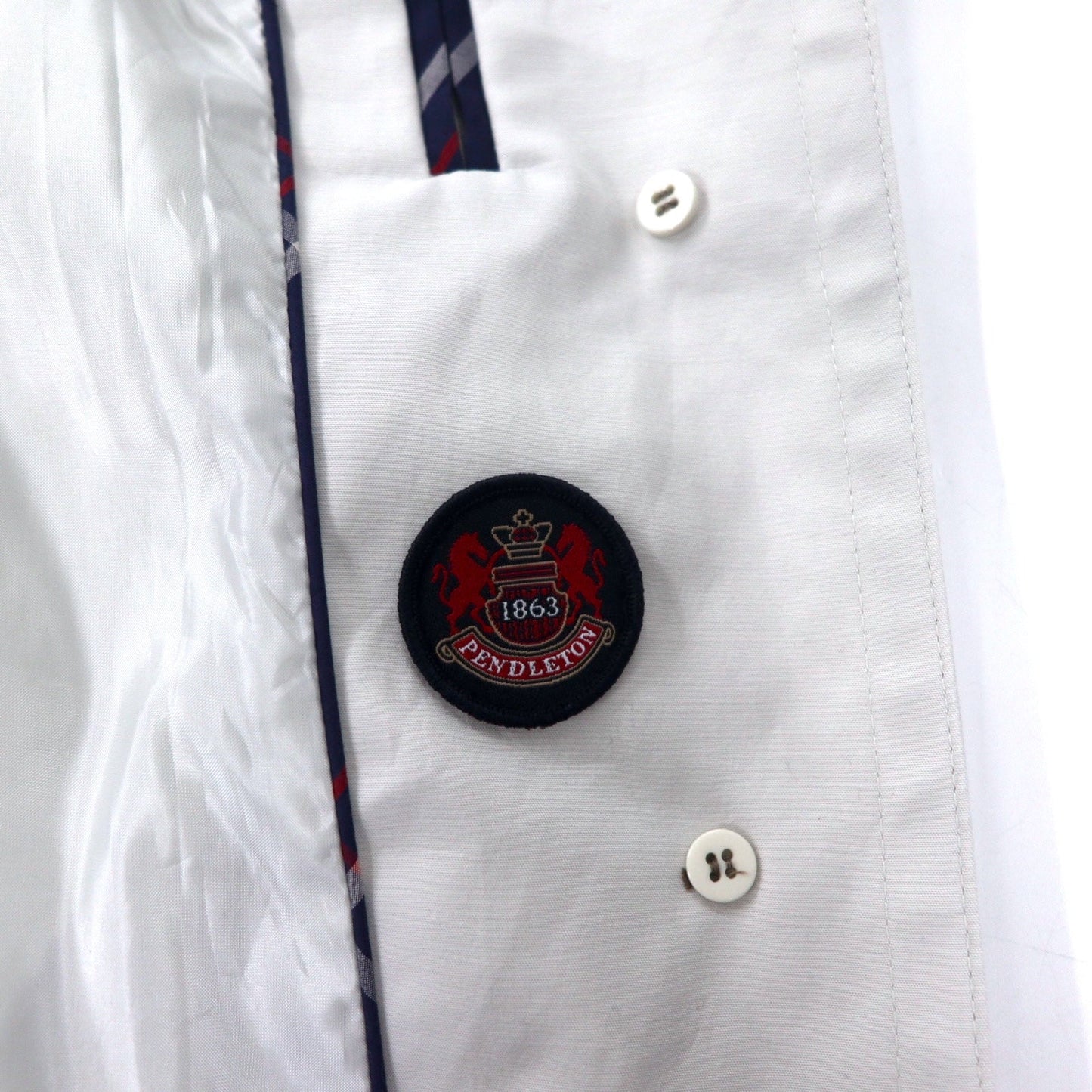 PENDLETON Trench Coat, Size 10, White Cotton, with Belt