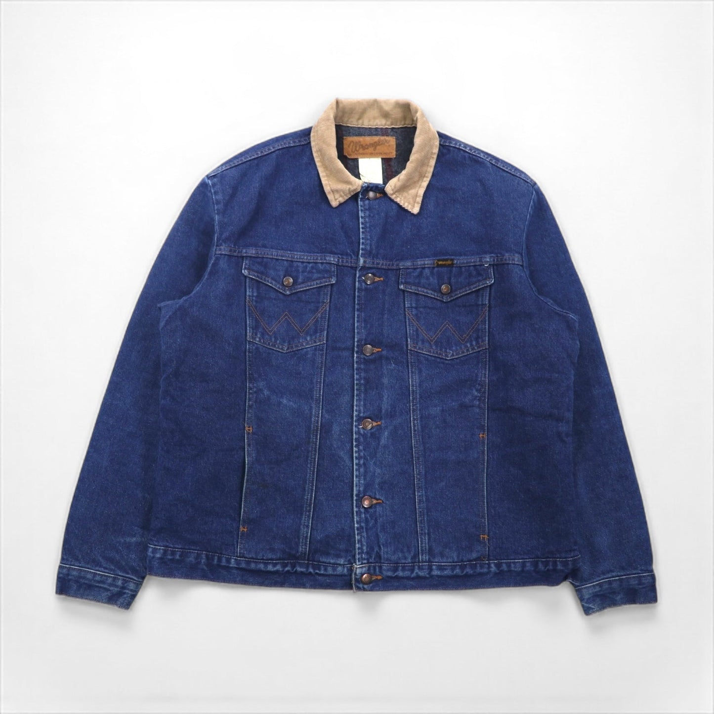 Wrangler 90年代 デニムジャケット Gジャン L インディゴ 襟コーデュロイ ブランケットライナー AUTHENTIC WESTERN JAKET 74270PW