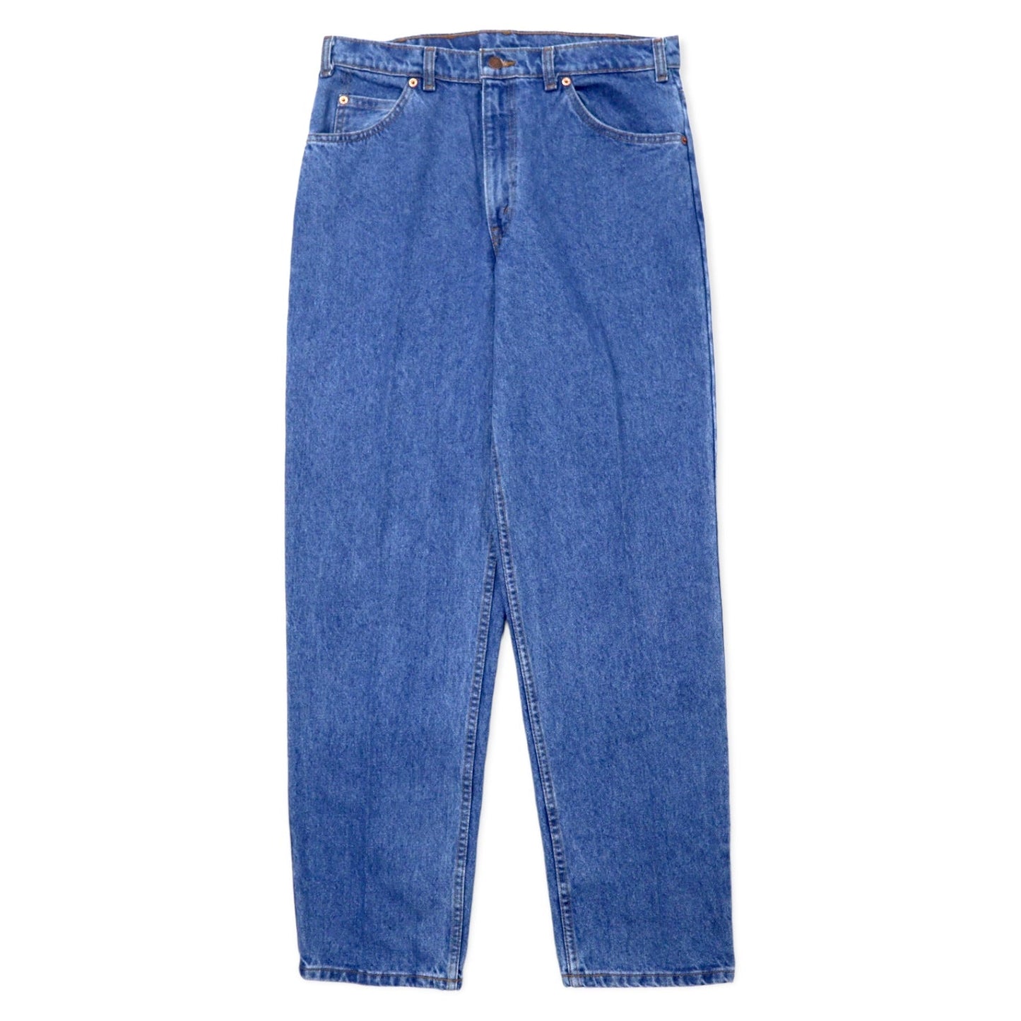 Levi's Made in Canada 90s Orange Tab 634 Baggy Tapered Denim Pants Size 34 Blue Cotton Zipper Fly Button Back 212