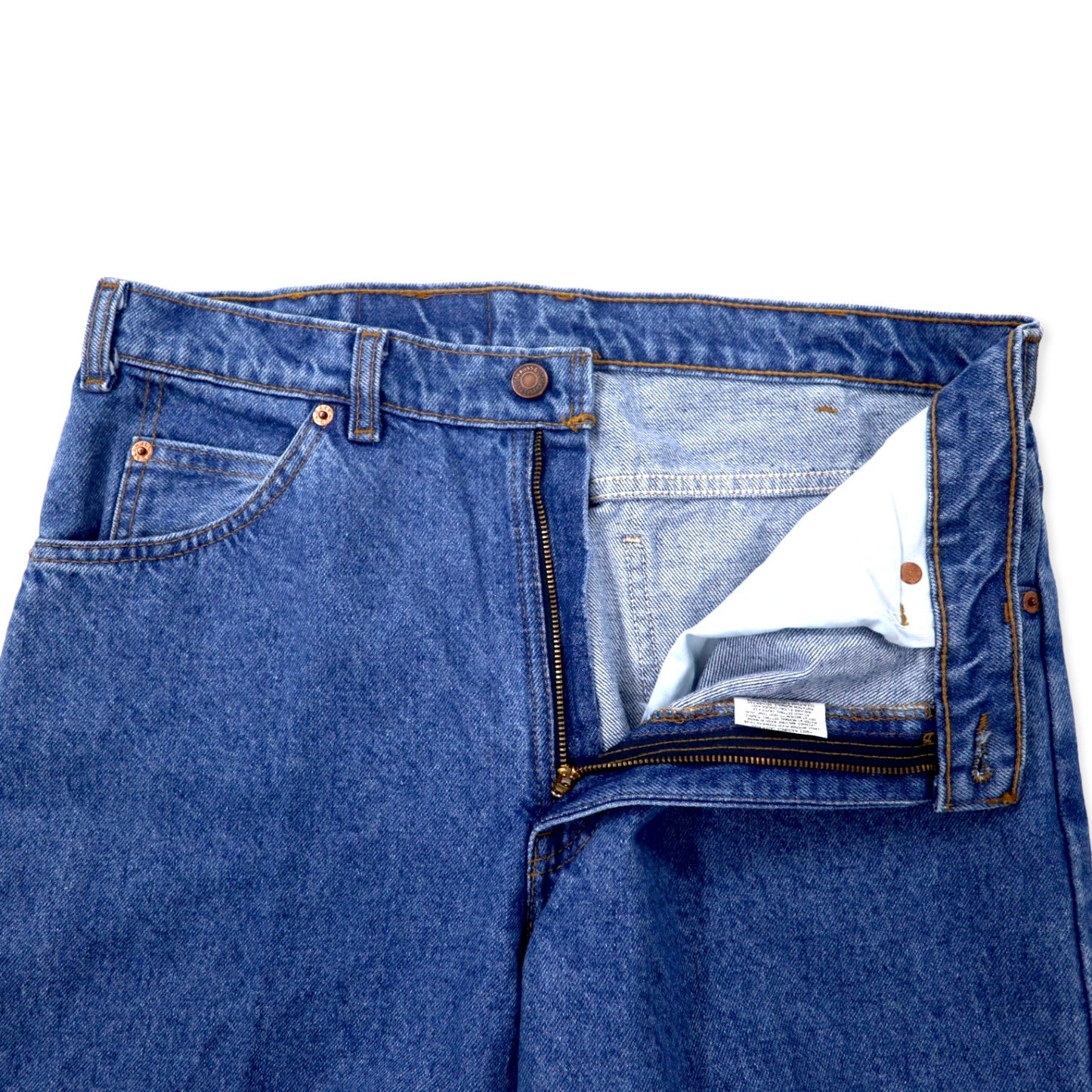 Levi's Made in Canada 90s Orange Tab 634 Baggy Tapered Denim Pants Size 34 Blue Cotton Zipper Fly Button Back 212