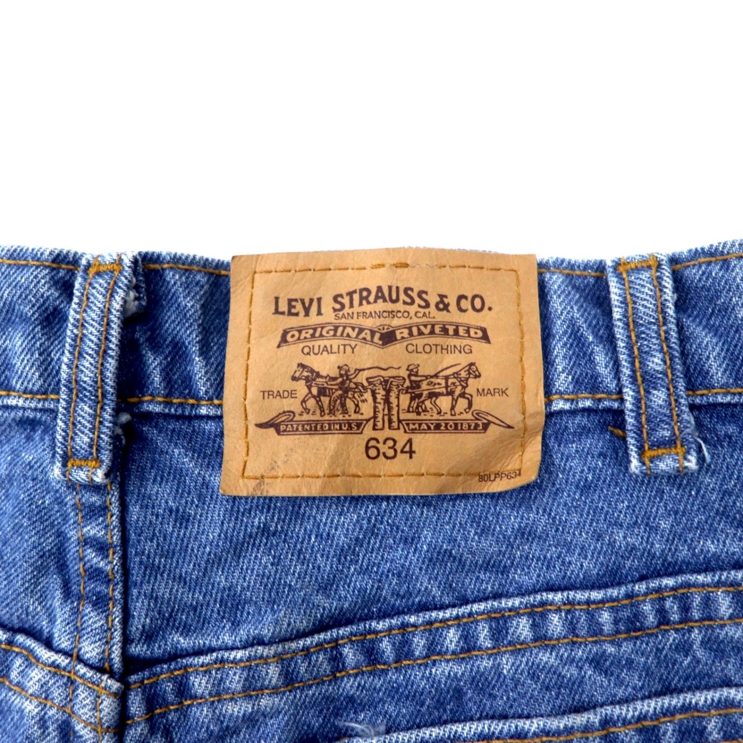 Levi's Made in Canada 90s Orange Tab 634 Baggy Tapered Denim Pants Size 34 Blue Cotton Zipper Fly Button Back 212