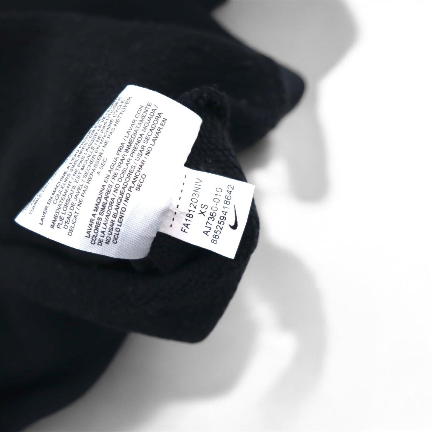 NIKE Rally Crew Sweatshirt, Black Cotton, Size XS, AJ7360-010
