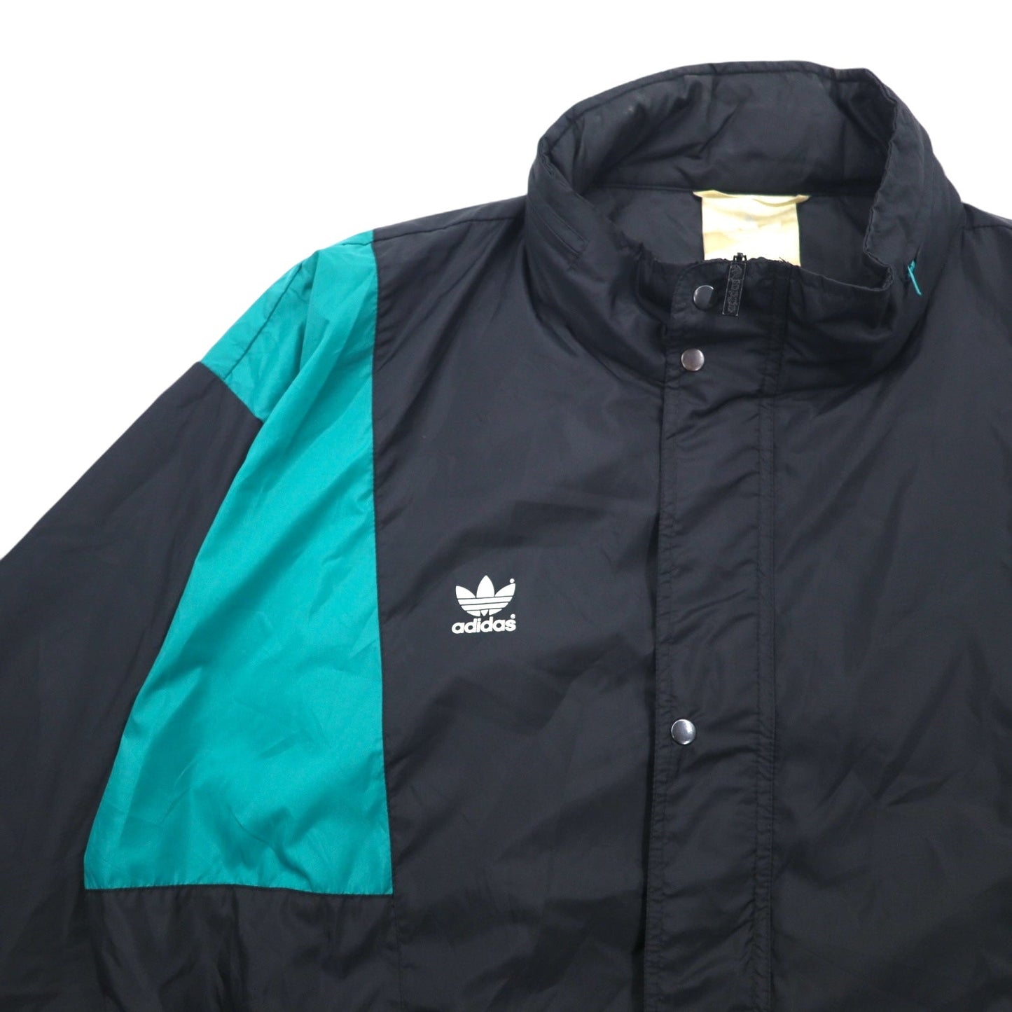 adidas 90s Nylon Jacket, XL, Black, Trefoil Logo, Drawcord, Retractable Hood, Silver Tag