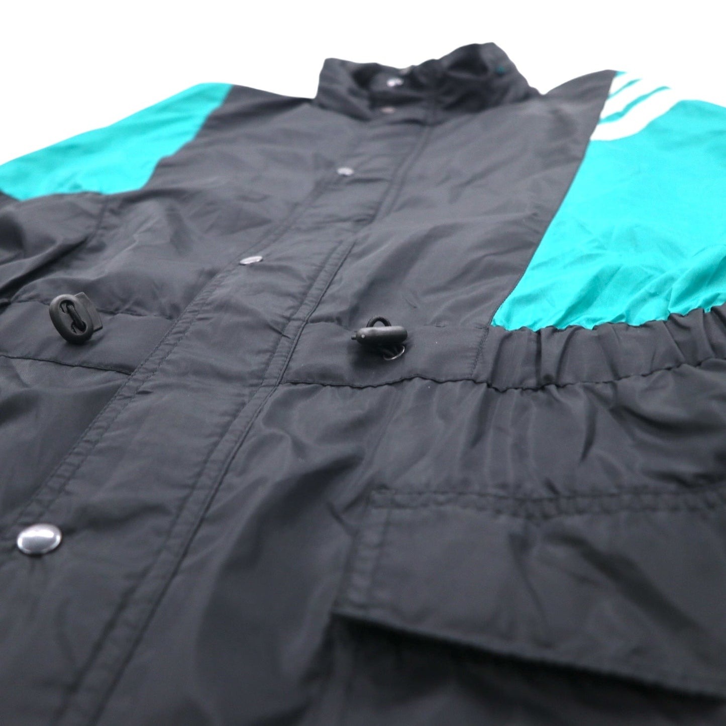 adidas 90s Nylon Jacket, XL, Black, Trefoil Logo, Drawcord, Retractable Hood, Silver Tag