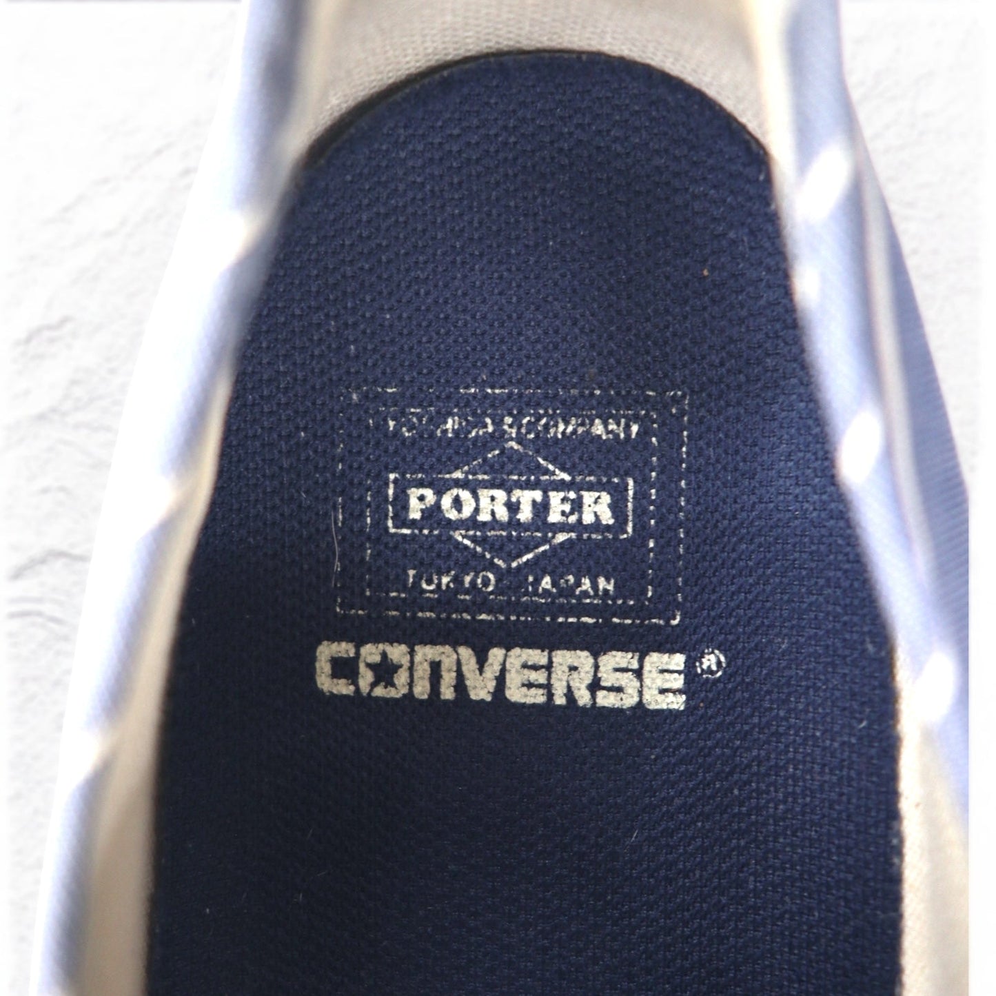 CONVERSE x PORTER Jack Purcell sneakers, size 27cm, blue stripes, 1CJ354