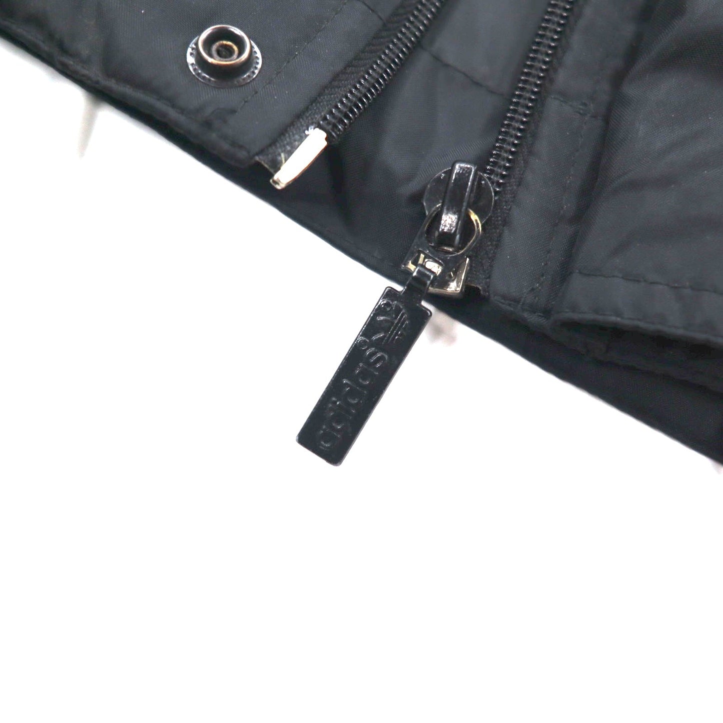 adidas 90s Nylon Jacket, XL, Black, Trefoil Logo, Drawcord, Retractable Hood, Silver Tag