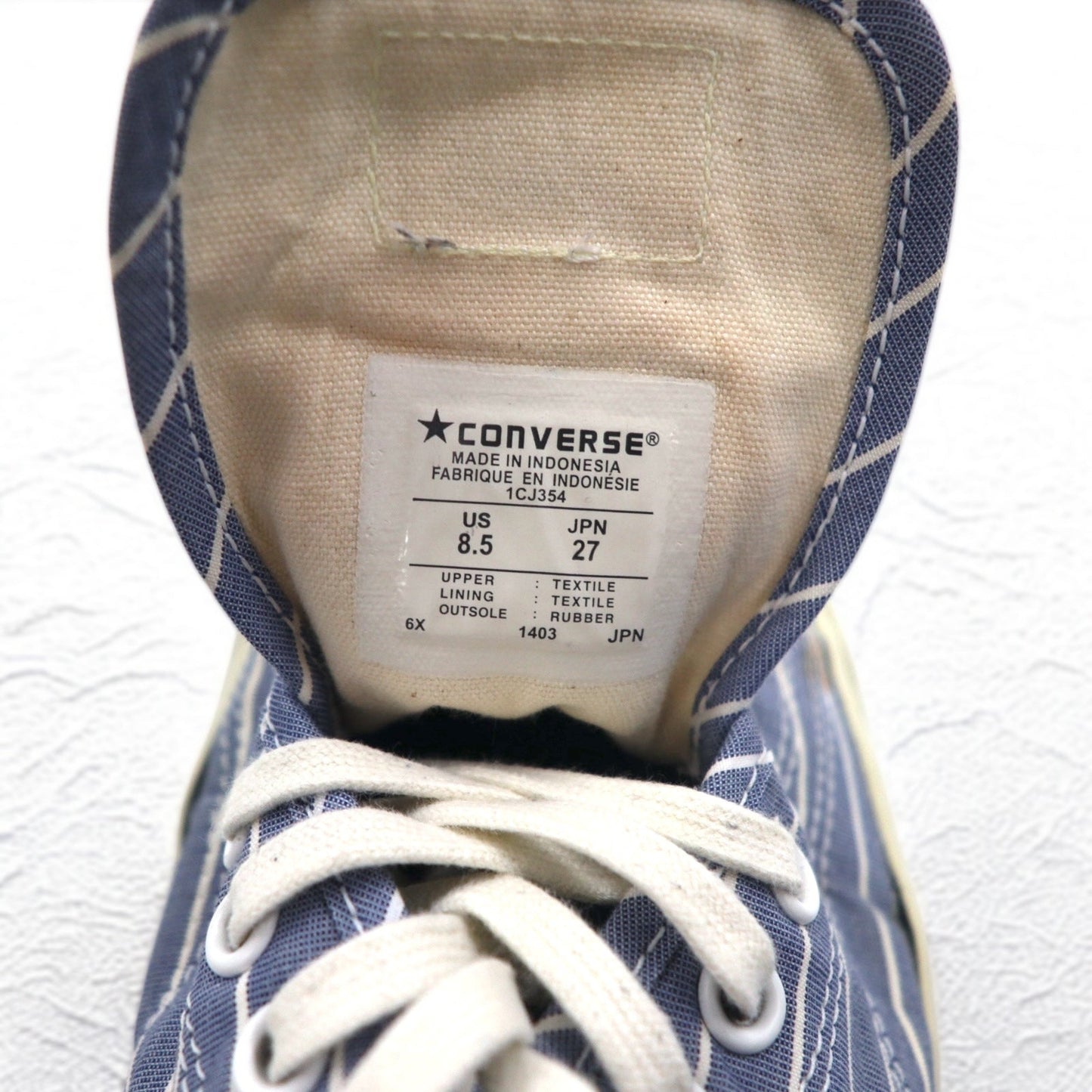 CONVERSE x PORTER Jack Purcell sneakers, size 27cm, blue stripes, 1CJ354