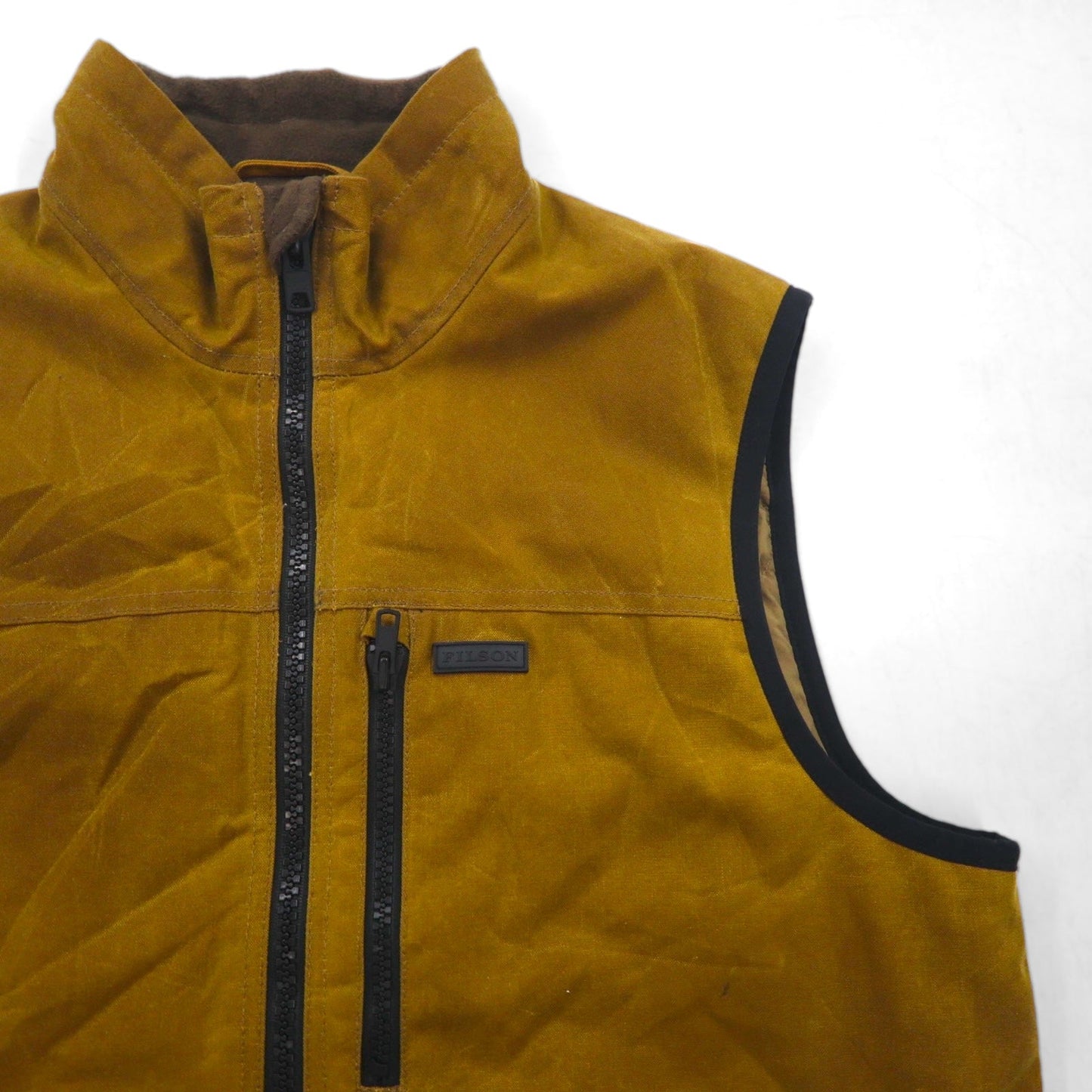 FILSON ティンクロス プリマロフト PRIMALOFT インサレーション 中綿 ベスト L オイルド ダブルジップ ドローコード TIN CLOTH VEST 20248735