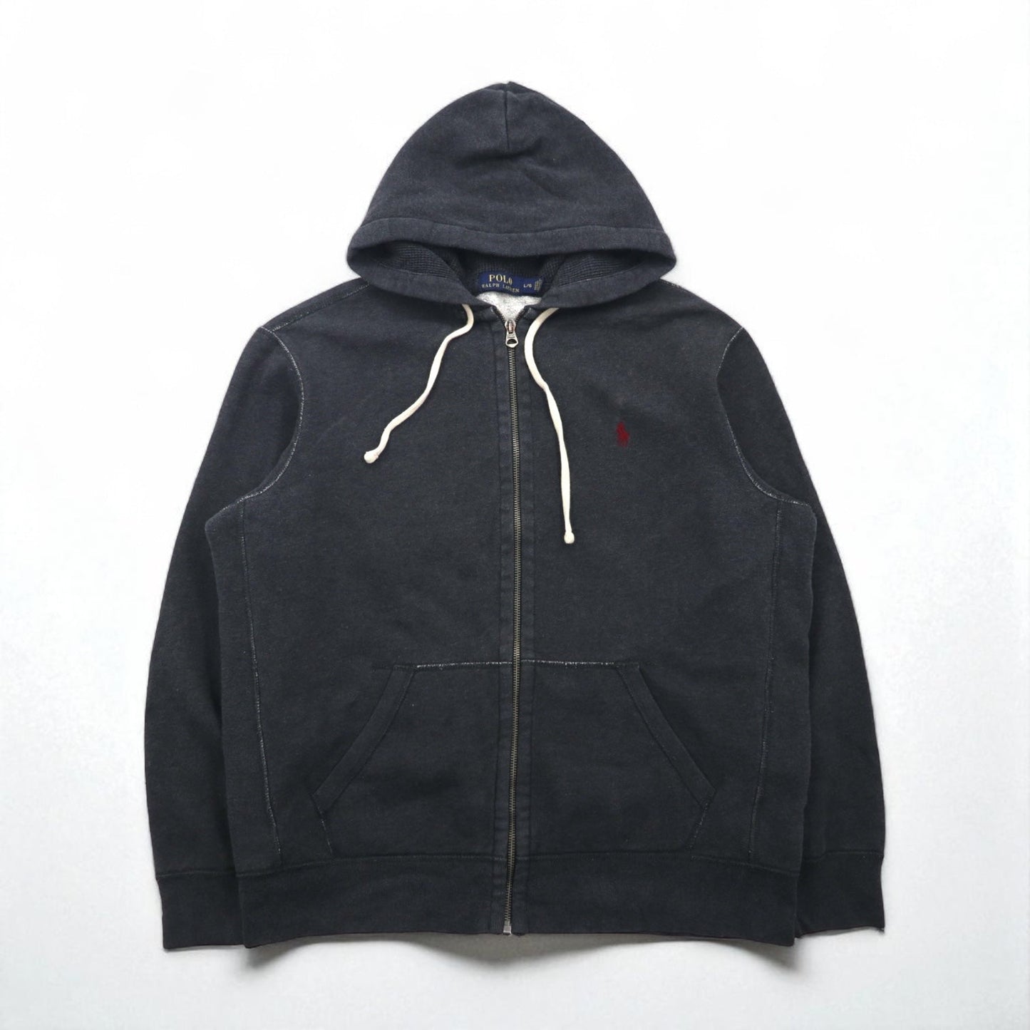 Polo Ralph Lauren リバースウィーブ ジップパーカー L チャコール グレー スモールポニー刺繡