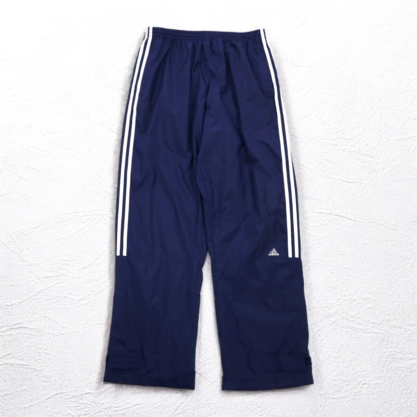 adidas 00年代 ウーブン ワイド トラックパンツ ジャージ 2XL ネイビー 3ストライプ