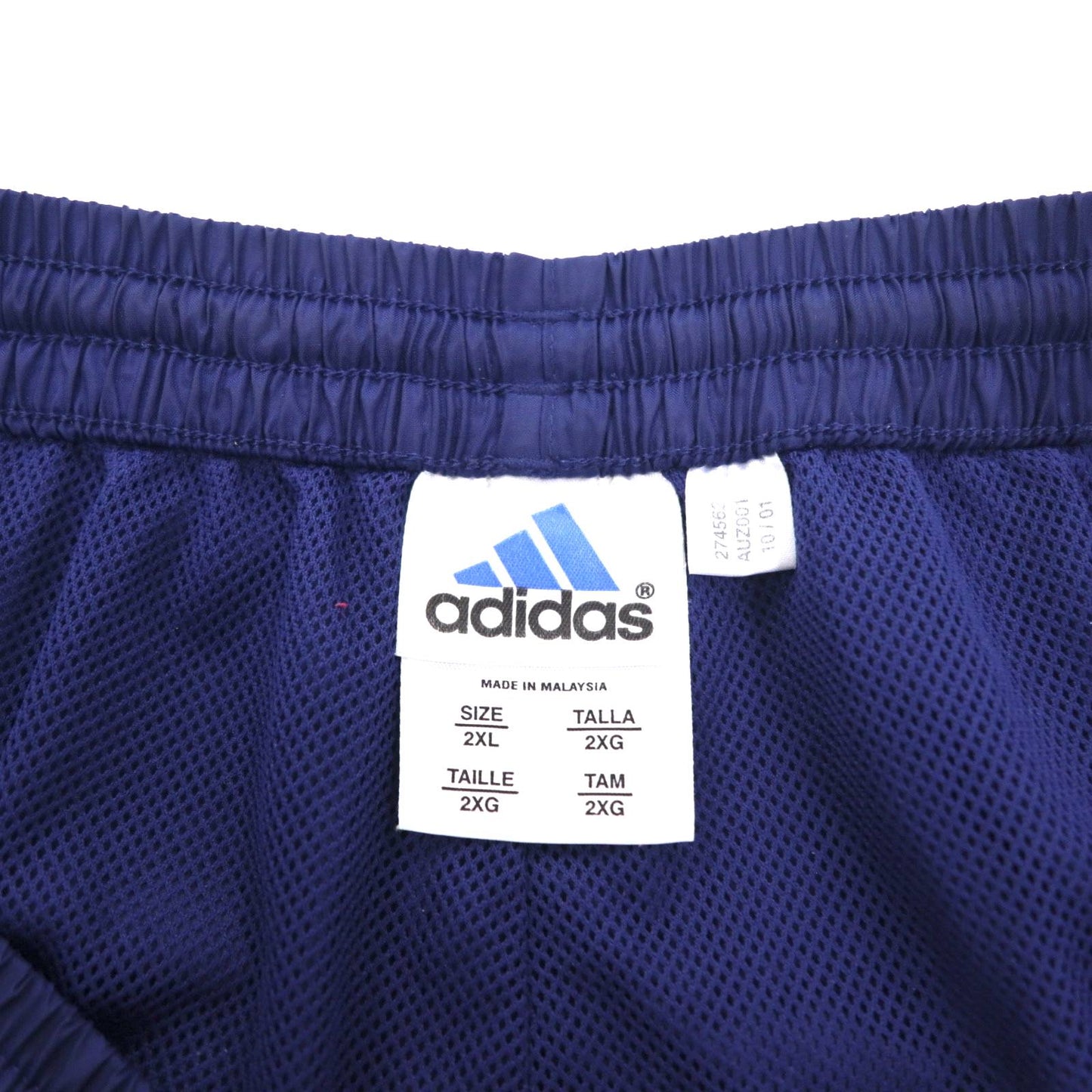 adidas 00年代 ウーブン ワイド トラックパンツ ジャージ 2XL ネイビー 3ストライプ