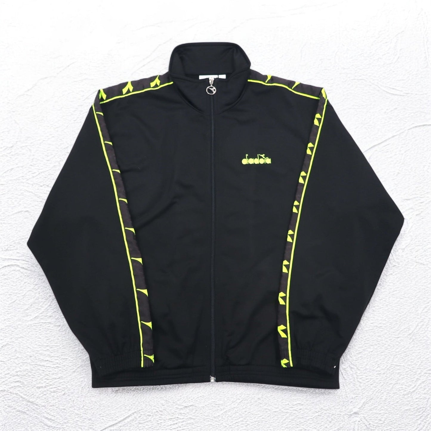DIADORA 90年代 トラックジャケット ジャージ XL ブラック ロゴ テープ サイドライン