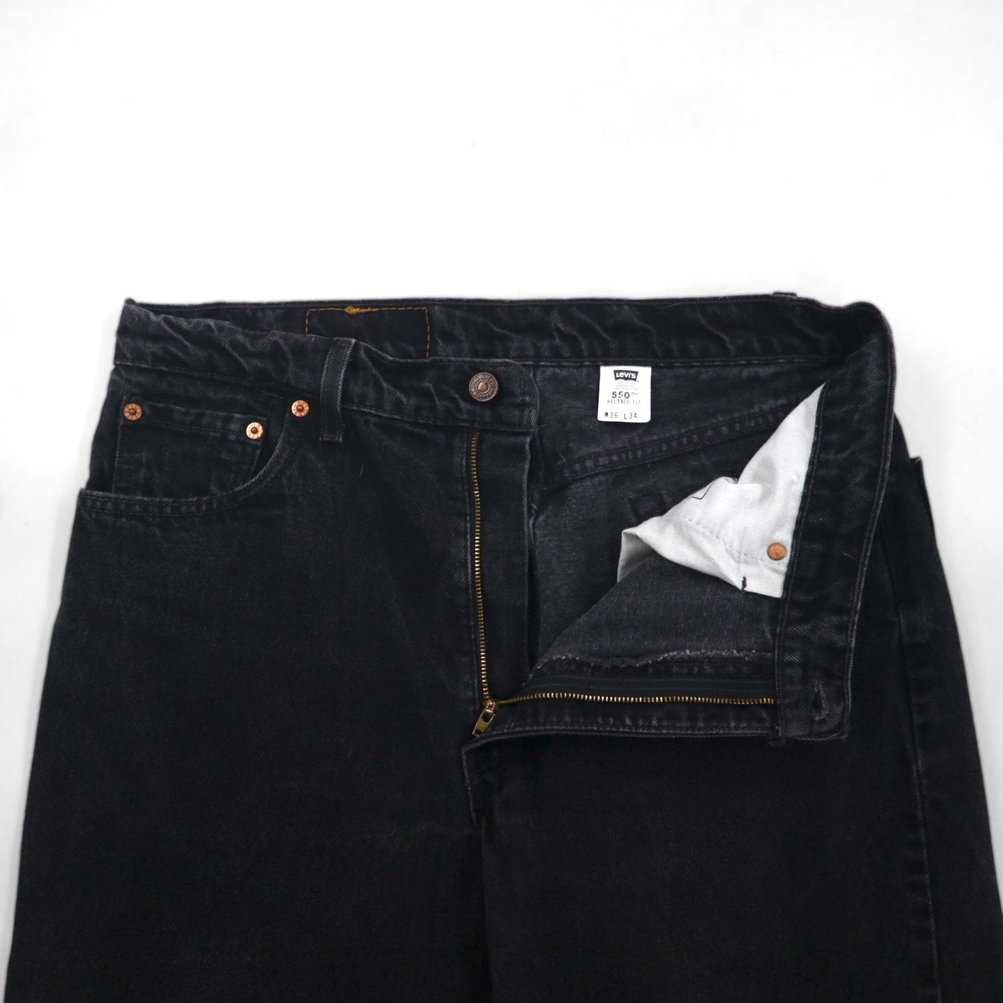 Levi's 90年代 USA製 550 バギー テーパード デニムパンツ ジーンズ L ブラック RELAXED FIT 550-0260