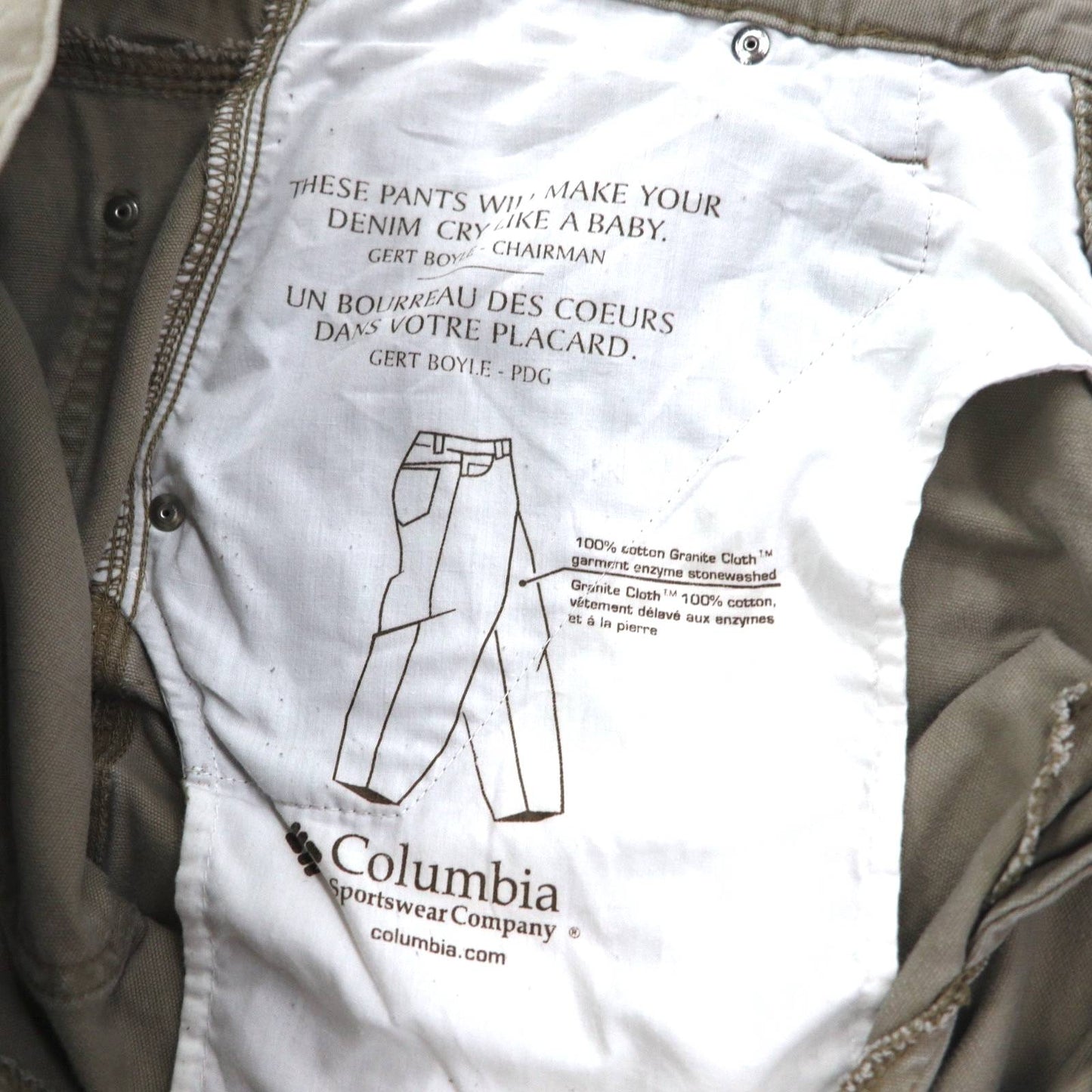 Columbia Canvas Hiking Cargo Pants, Beige, Large, AM8275