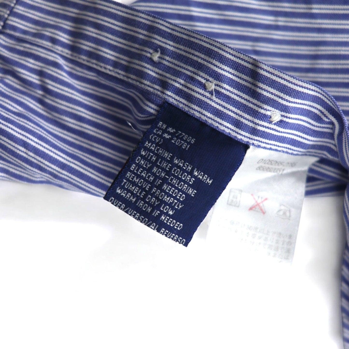 TOMMY HILFIGER 90年代 ビッグサイズ ボタンダウンシャツ L ブルー ストライプ コットン
