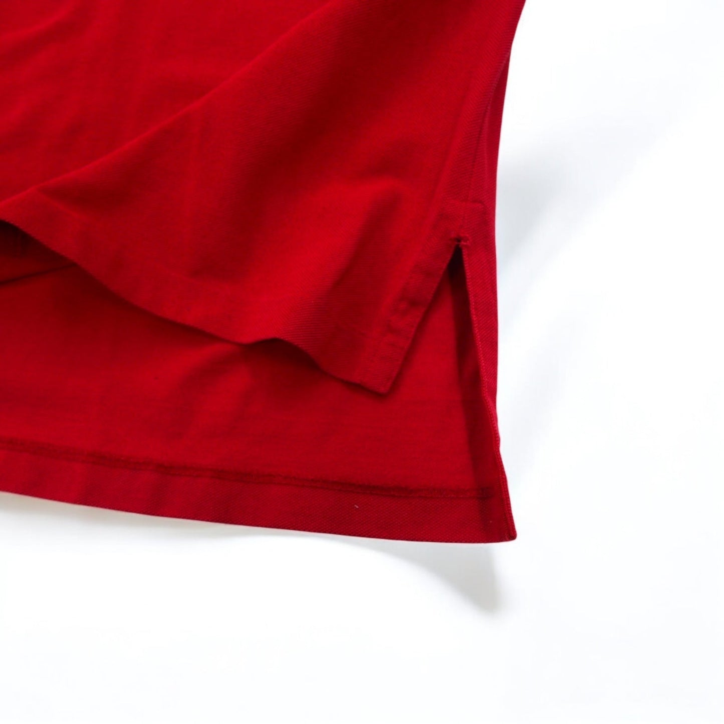 Polo by Ralph Lauren 90s Long Sleeve Polo Shirt, Size L, Red, Pima Cotton, Pique, Small Pony Embroidery, Made in Peru