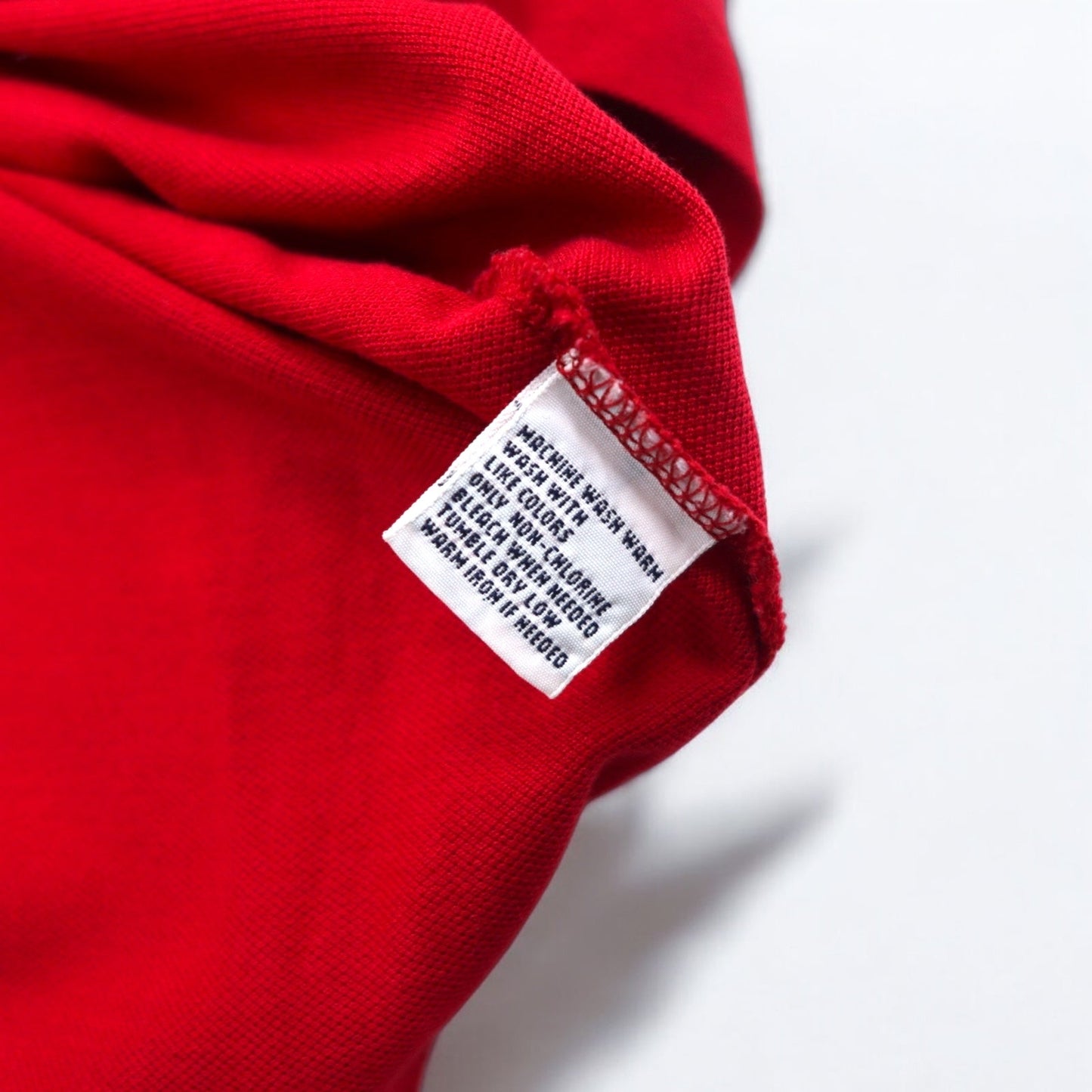 Polo by Ralph Lauren 90s Long Sleeve Polo Shirt, Size L, Red, Pima Cotton, Pique, Small Pony Embroidery, Made in Peru