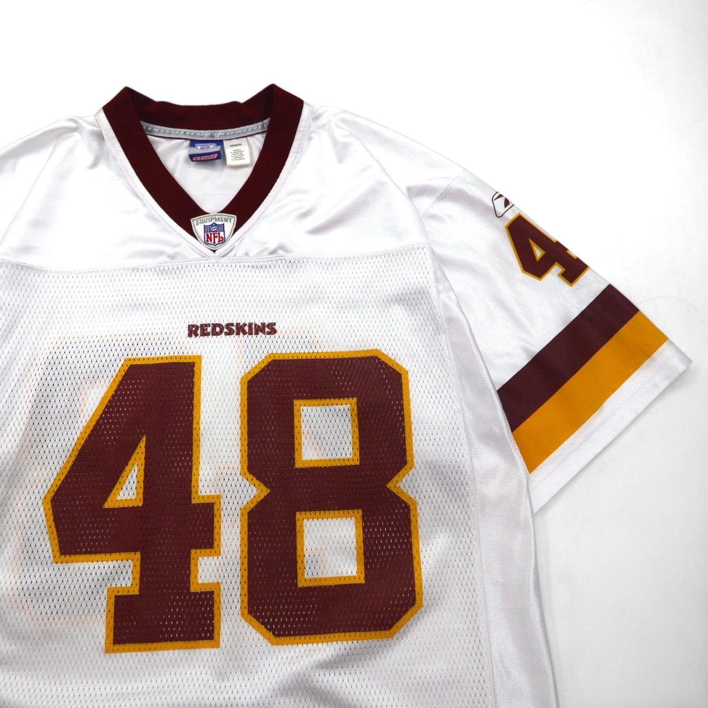 Reebok Game Shirt, Size M, White Polyester Mesh, Numbered NFL Washington Redskins Football Uniform