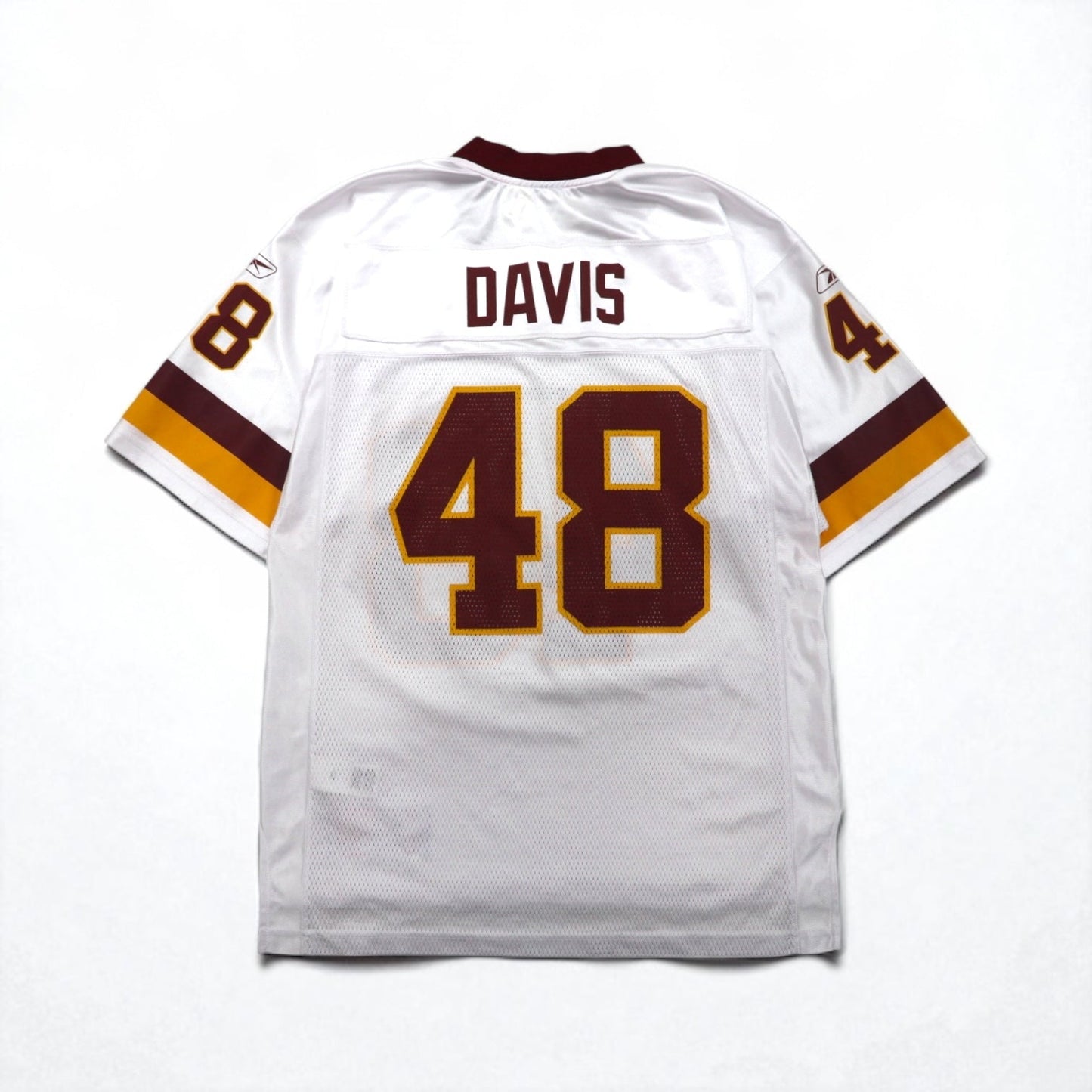Reebok Game Shirt, Size M, White Polyester Mesh, Numbered NFL Washington Redskins Football Uniform