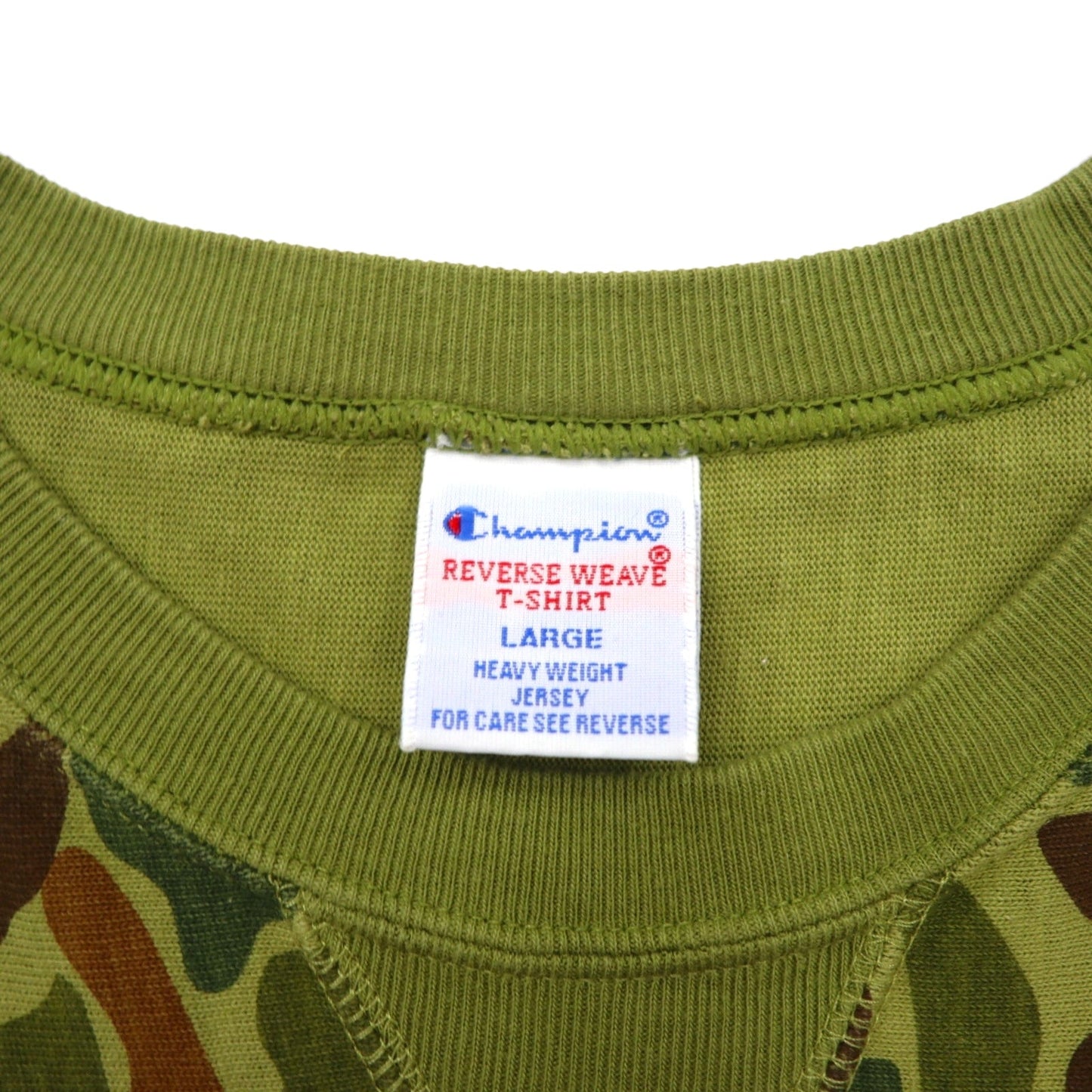 Champion リバースウィーブ REVERSE WEAVE Tシャツ L カーキ カモフラ コットン SANDIEGO アーチロゴ