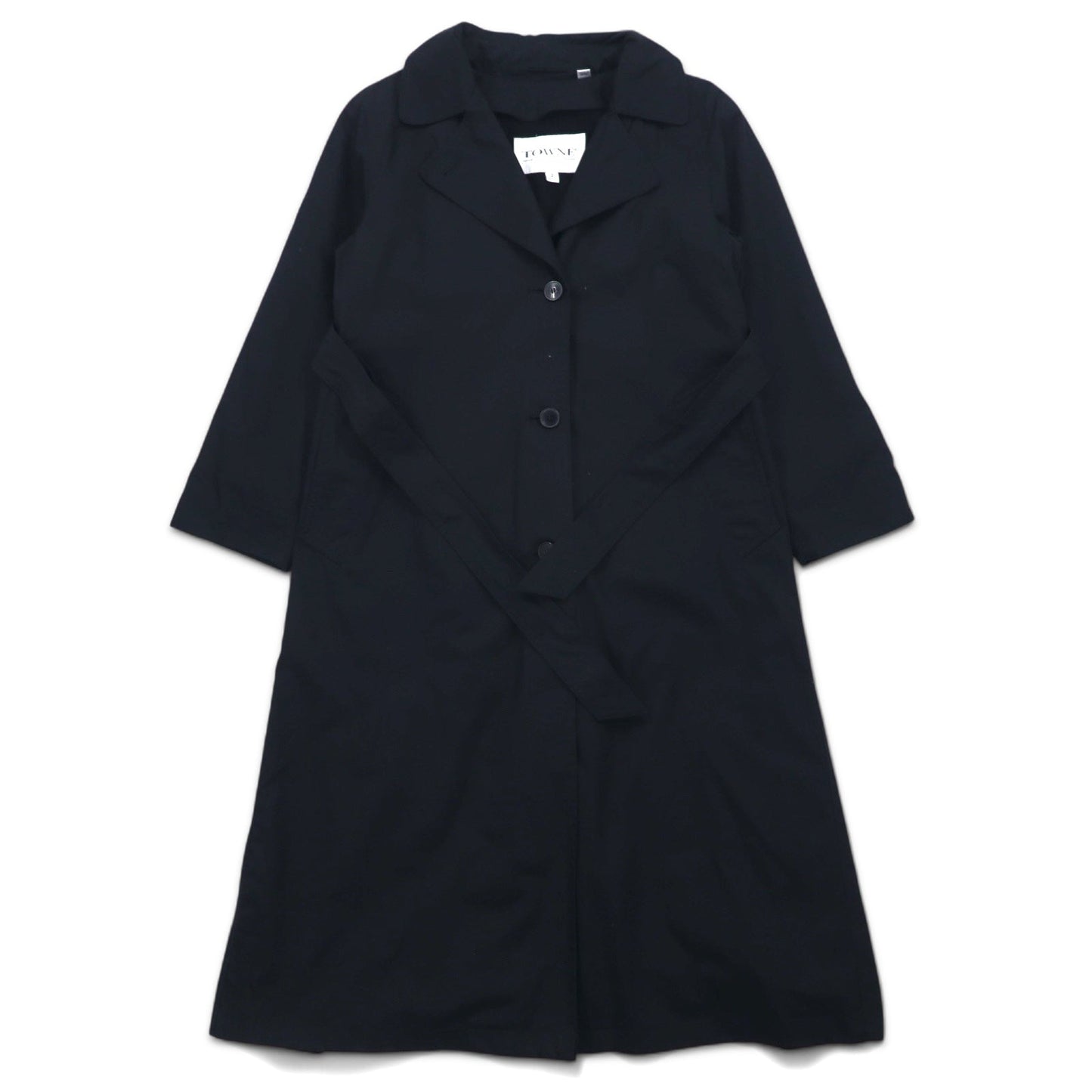 TOWNE BY LONDON FOG 90年代 フード着脱式 トレンチコート M ブラック ポリエステル コットン ライナー着脱式
