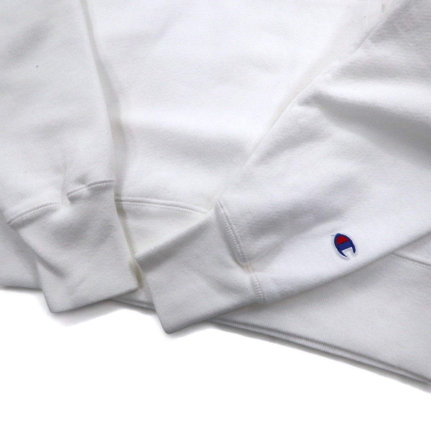 Champion Reverse Weave Pullover Hoodie, Size 2XL, White, Cotton, Fleece-Lined, Eagle Baseball Blue Tag, Reprint, Made in Honduras
