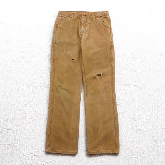 Carhartt Duck Work Pants, Size M, Beige Cotton, Made in Nicaragua