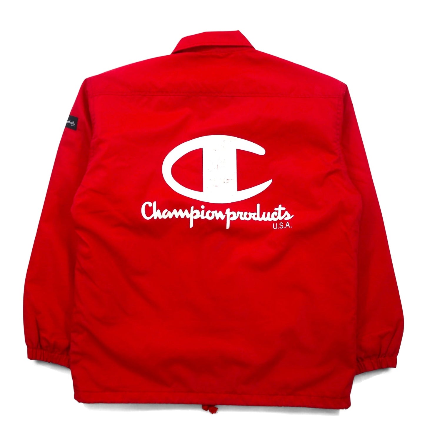 Champion Products 90s Coach Jacket, Size M, Red, Nylon, Back Logo Print