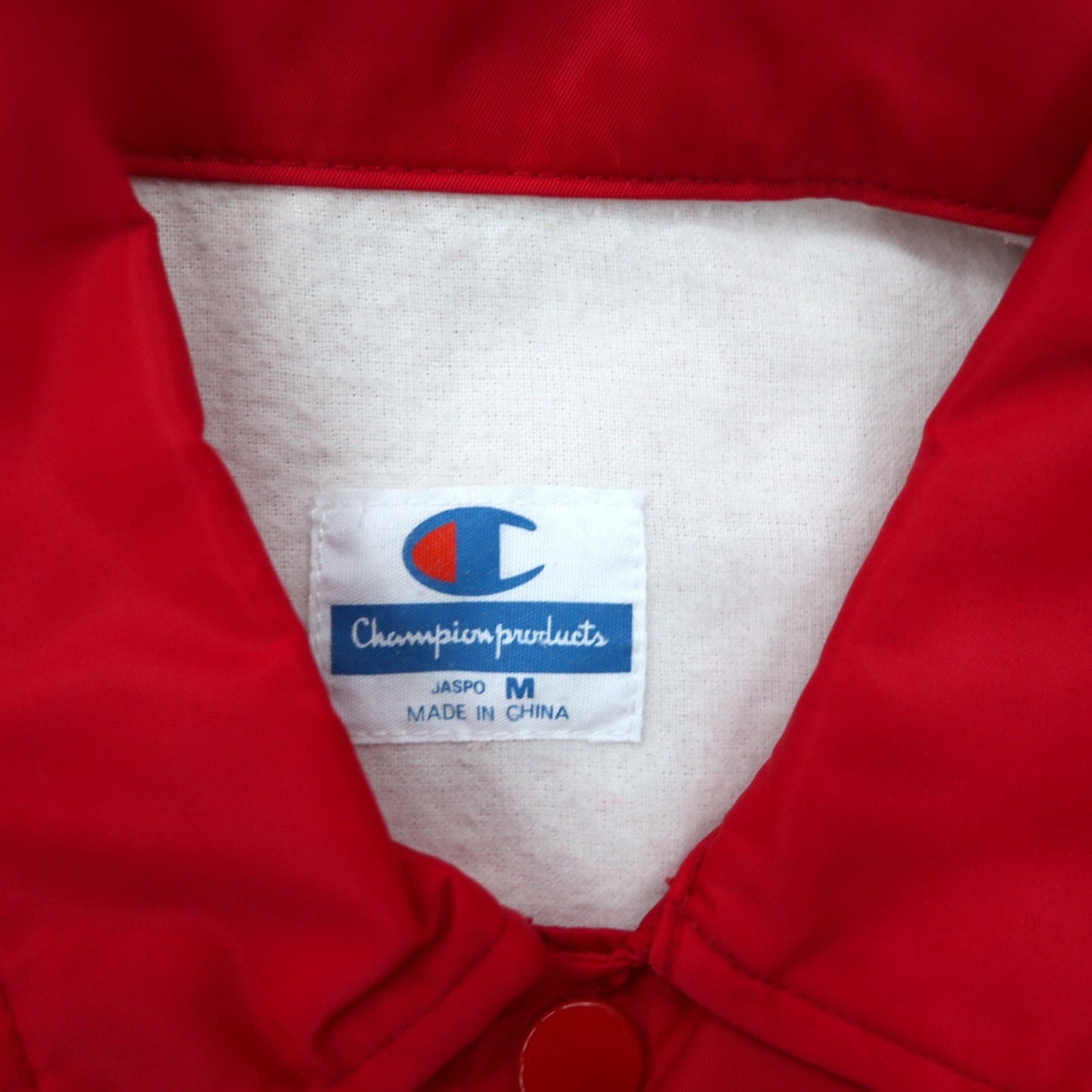 Champion Products 90s Coach Jacket, Size M, Red, Nylon, Back Logo Print