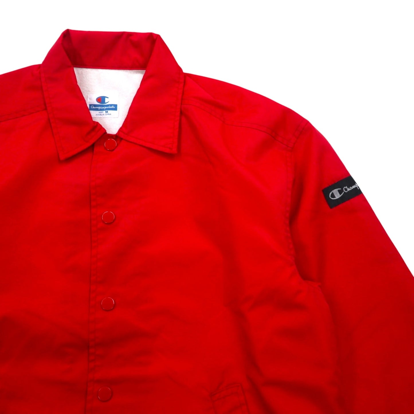 Champion Products 90s Coach Jacket, Size M, Red, Nylon, Back Logo Print