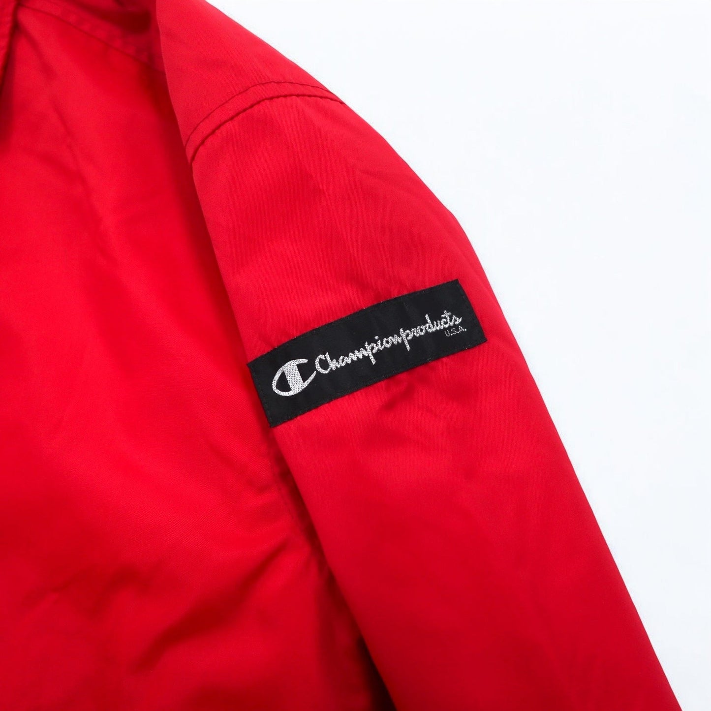 Champion Products 90s Coach Jacket, Size M, Red, Nylon, Back Logo Print