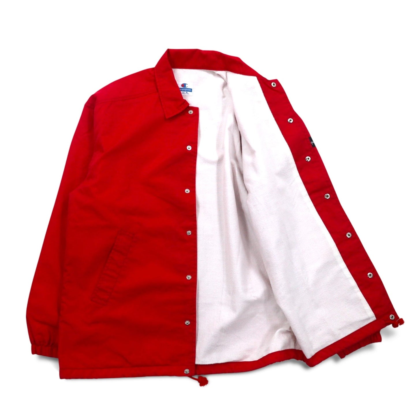 Champion Products 90s Coach Jacket, Size M, Red, Nylon, Back Logo Print
