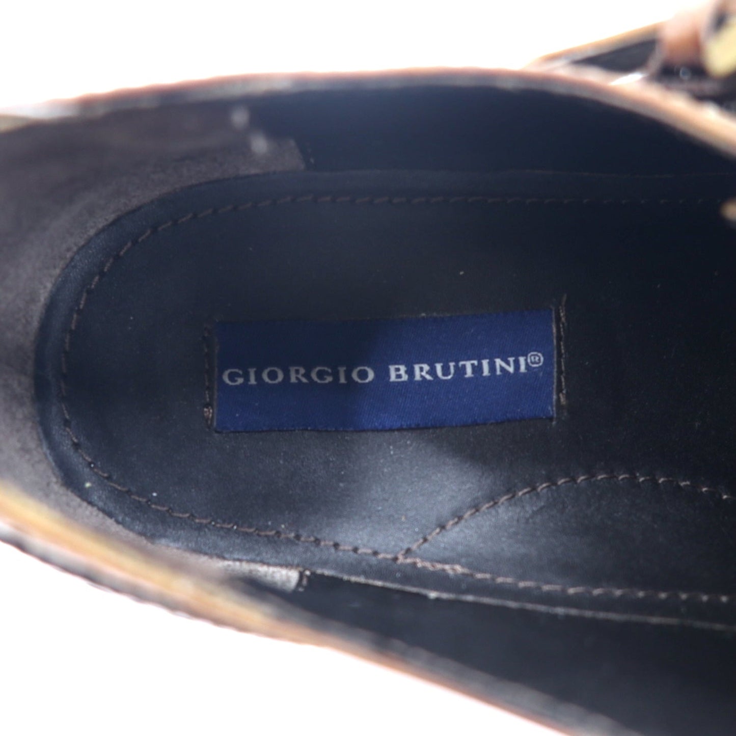 GIORGIO BRUTINI Double Monk Strap Wingtip Dress Shoes, Size 28cm, Brown Leather with Medallion Detail, 248764-1