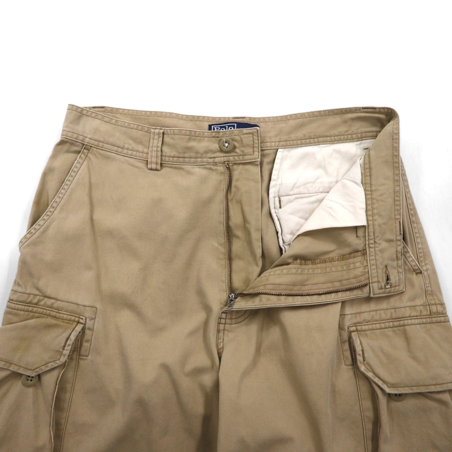 Polo by Ralph Lauren 90s Polo Chino Short Cargo Pants, Size M, Beige, Cotton
