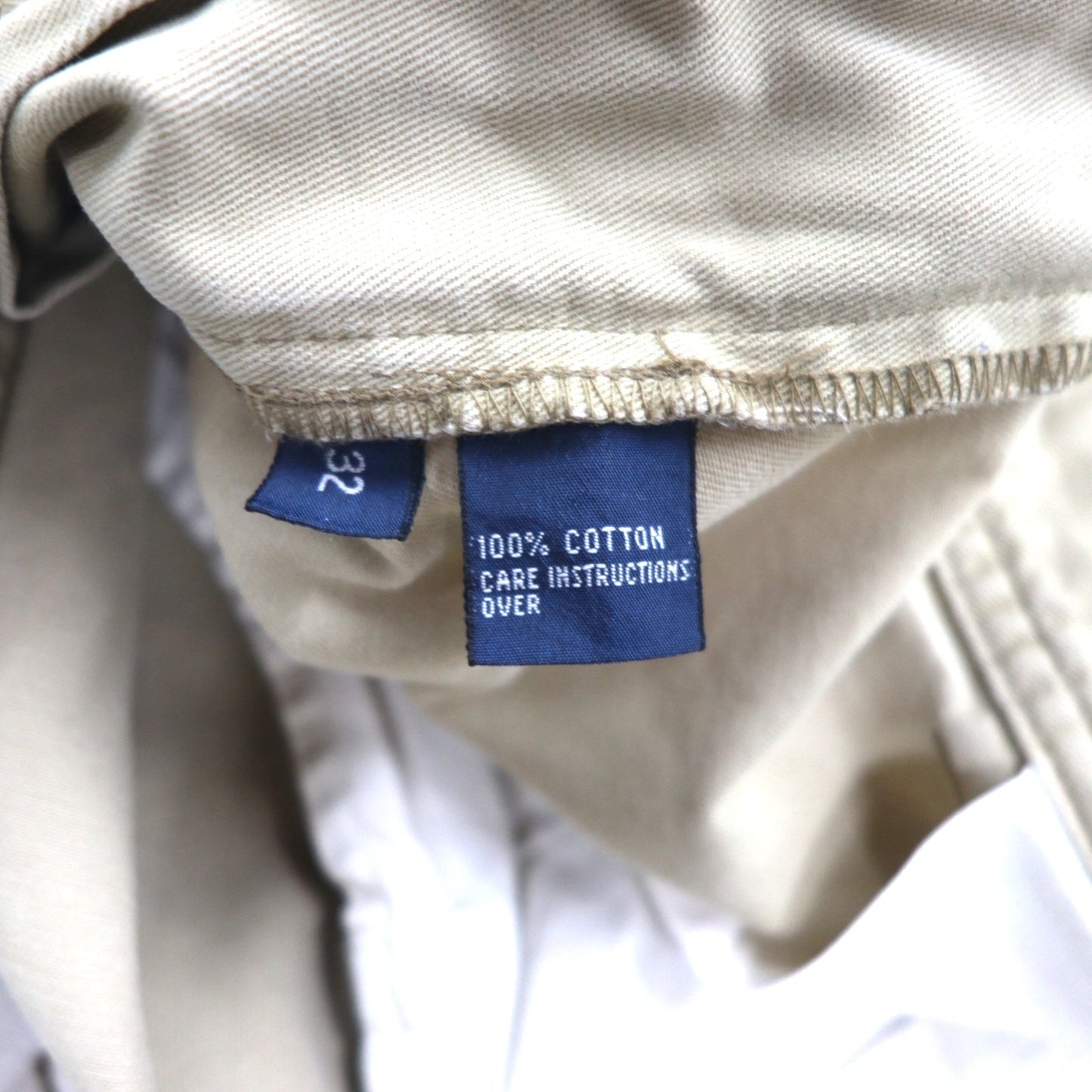 Polo by Ralph Lauren 90s Polo Chino Short Cargo Pants, Size M, Beige, Cotton