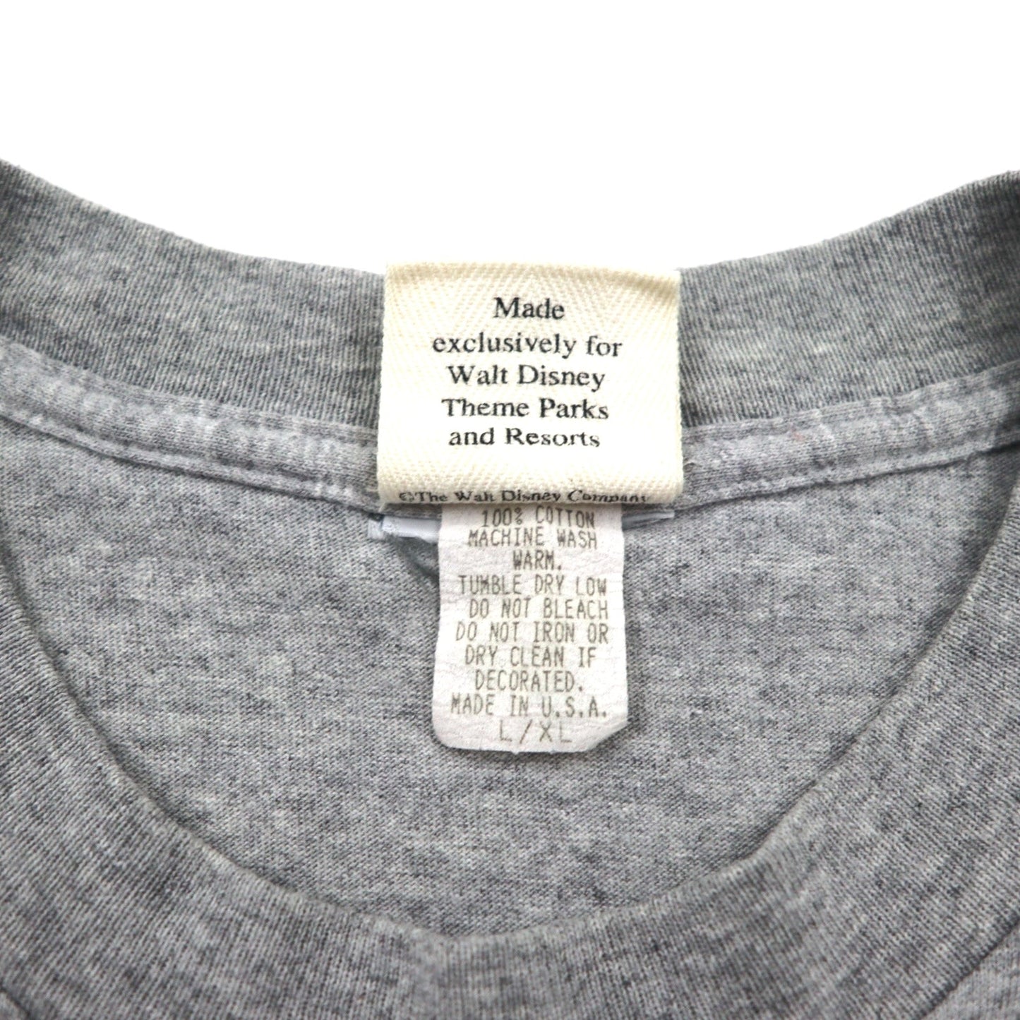 90年代 USA製 WALT DISNEY ディズニー ミッキーマウス キャラクター Tシャツ L グレー コットン 星条旗