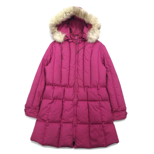 Cabela's 90s Down Jacket, Size L, Pink, Double Zip, Fur, Detachable Hood