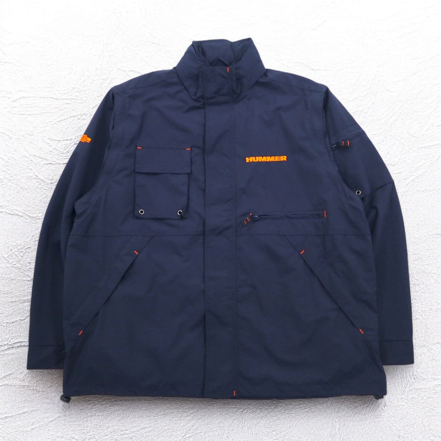 FIELD & STREAM Convertible 2-Way Mountain Parka Vest, XL, Navy, Mesh Liner, Retractable Hood, HUMMER