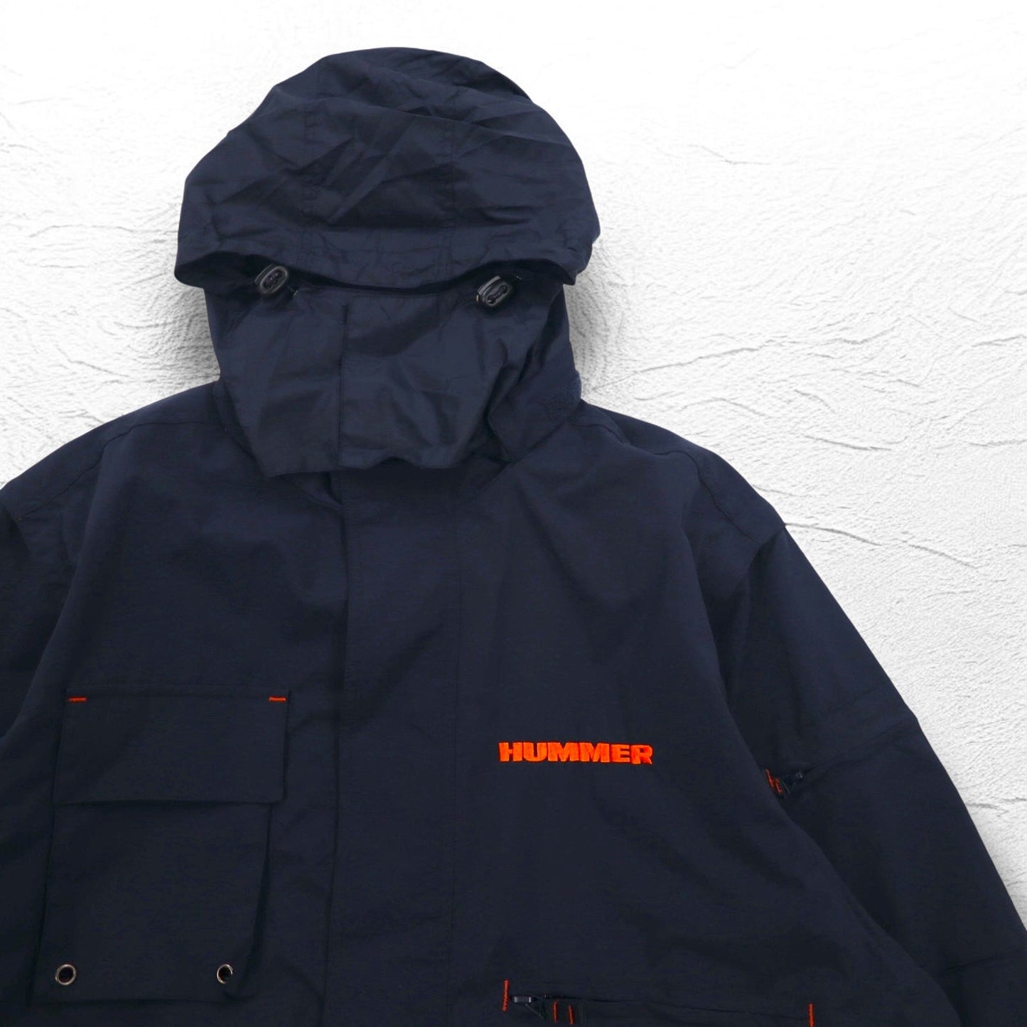 FIELD & STREAM Convertible 2-Way Mountain Parka Vest, XL, Navy, Mesh Liner, Retractable Hood, HUMMER