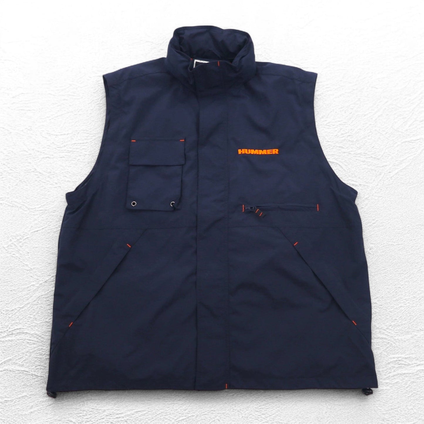 FIELD & STREAM Convertible 2-Way Mountain Parka Vest, XL, Navy, Mesh Liner, Retractable Hood, HUMMER