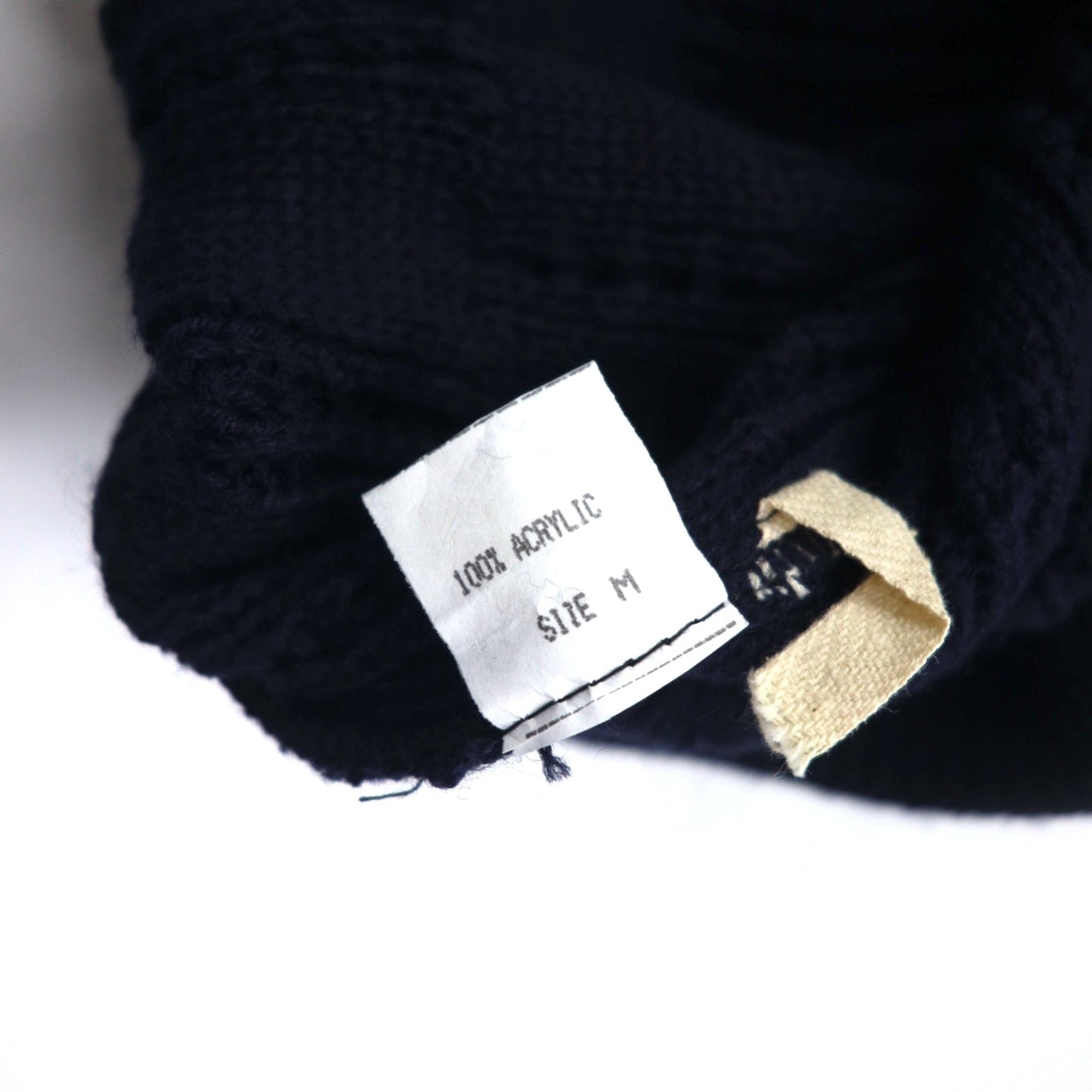 Vintage 90s Jacquard Knit UOMO ITALIA Acrylic Knit Block Check Jacquard Sweater, Size M, Navy