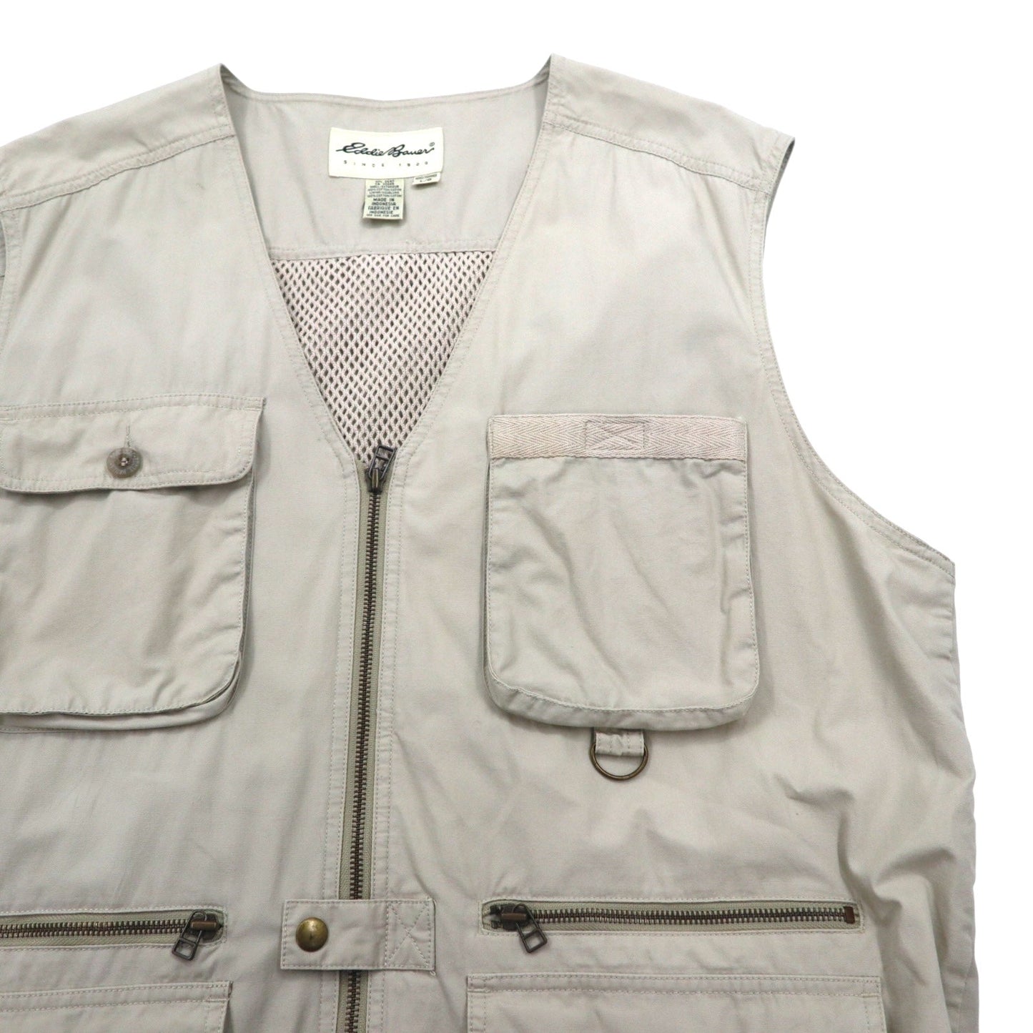 Eddie Bauer 90s Fishing/Hunting Vest, Large, Beige, Cotton