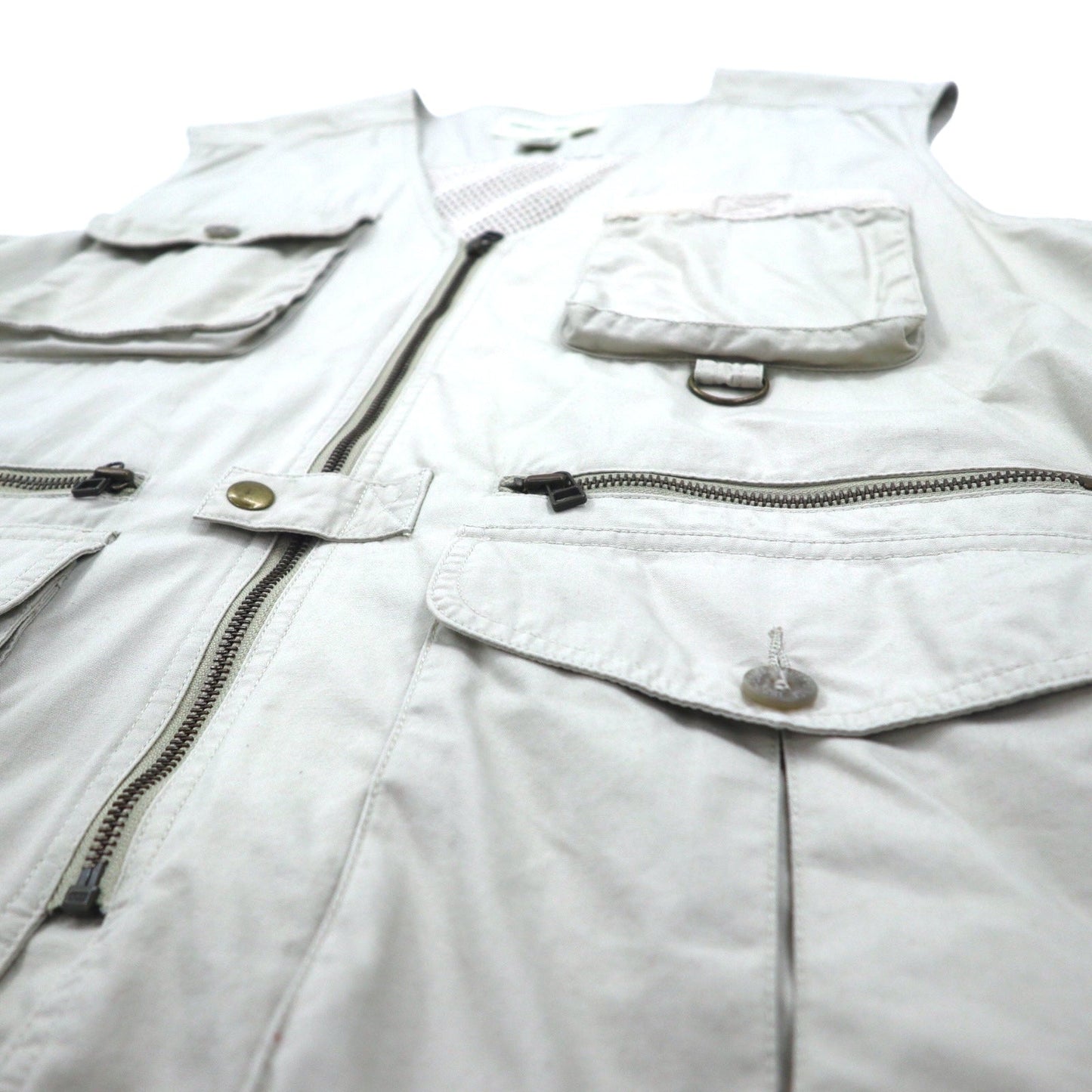 Eddie Bauer 90s Fishing/Hunting Vest, Large, Beige, Cotton