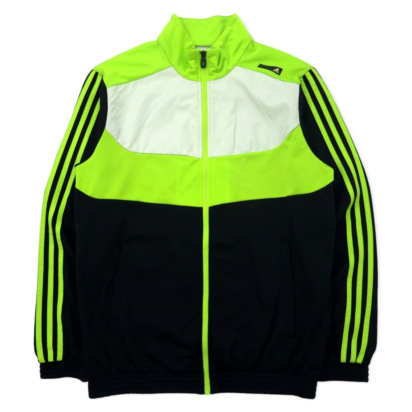 adidas Track Jacket, Size L, Green/Black Polyester with 3-Stripes