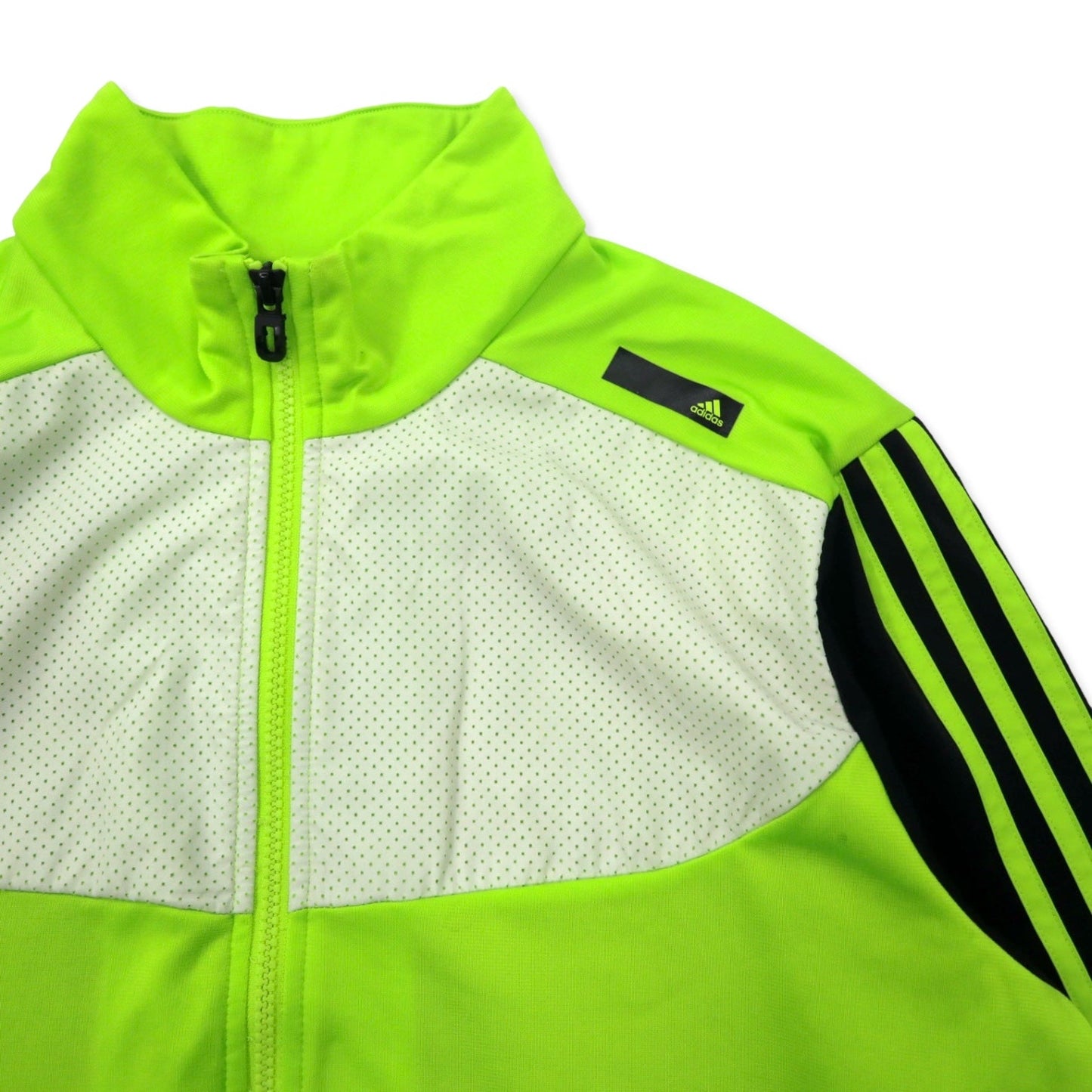 adidas Track Jacket, Size L, Green/Black Polyester with 3-Stripes