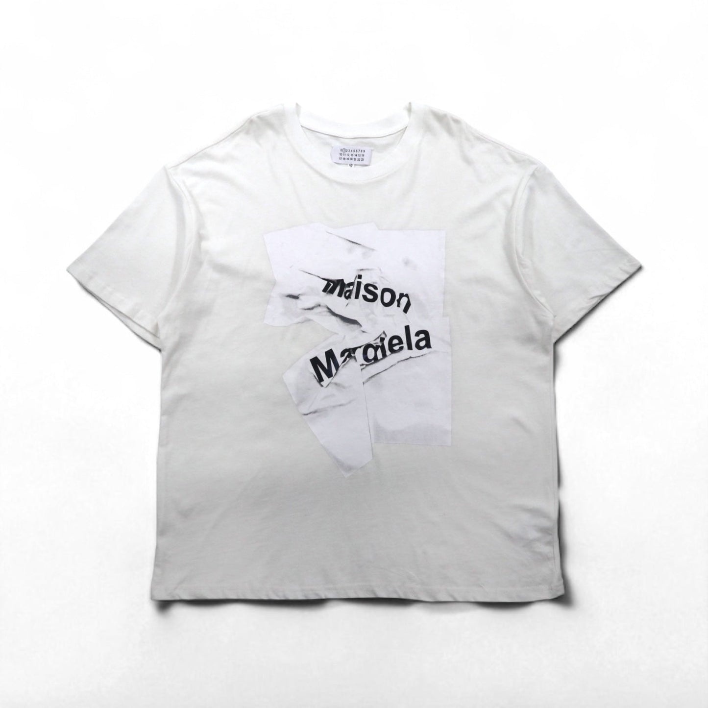 Maison Margiela Line 1 Graphic Print T-Shirt, XL, White Cotton, Made in Italy