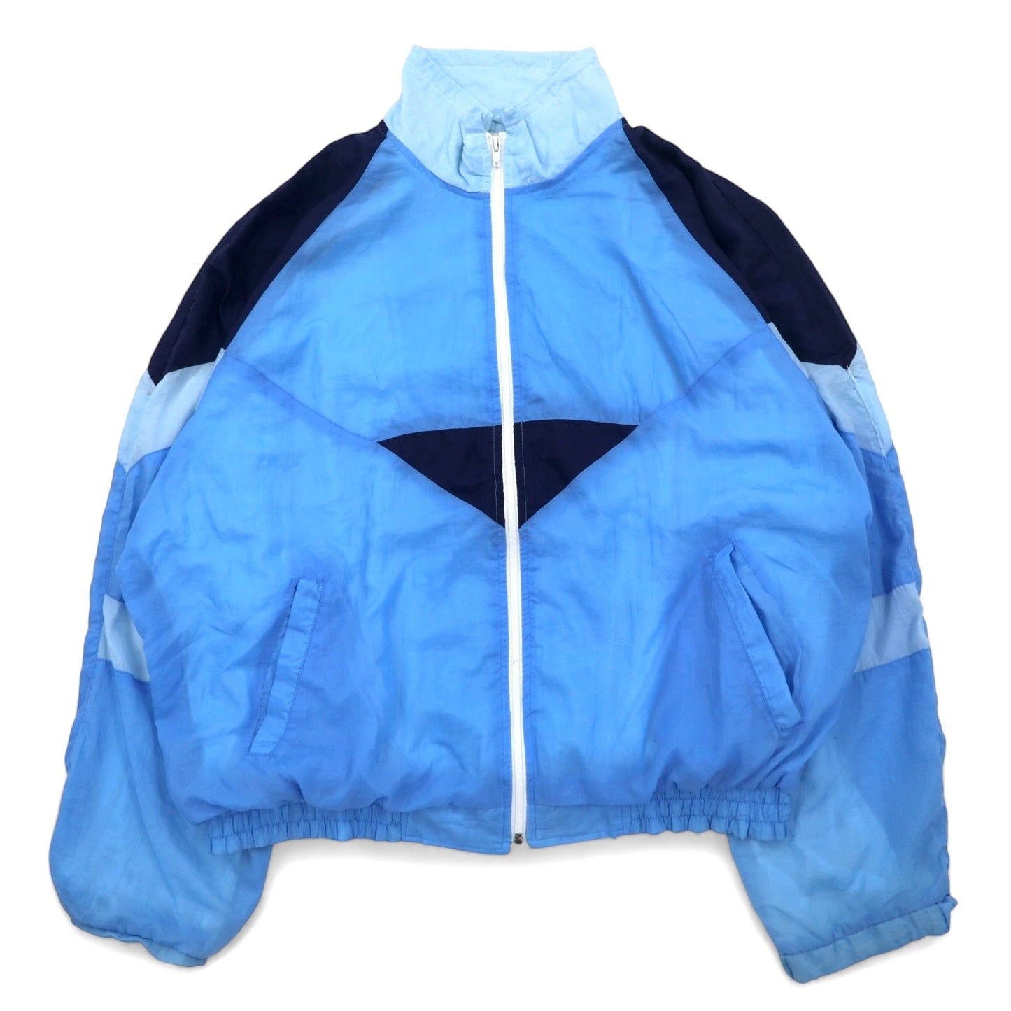 90s ROYAL CLASS Euro Vintage Nylon Jacket, XL, Blue, DULON Zip